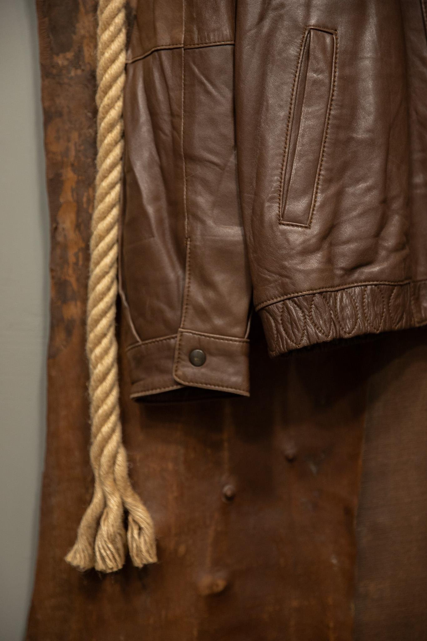 80s/90s Brown Bomber Deri Ceket