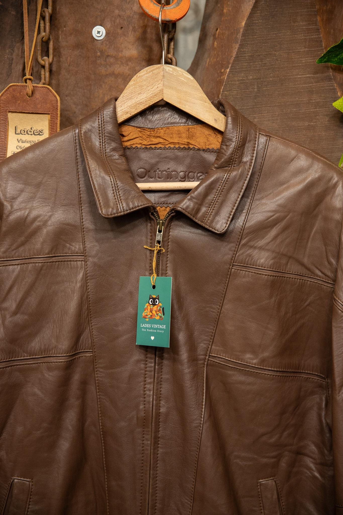 80s/90s Brown Bomber Deri Ceket