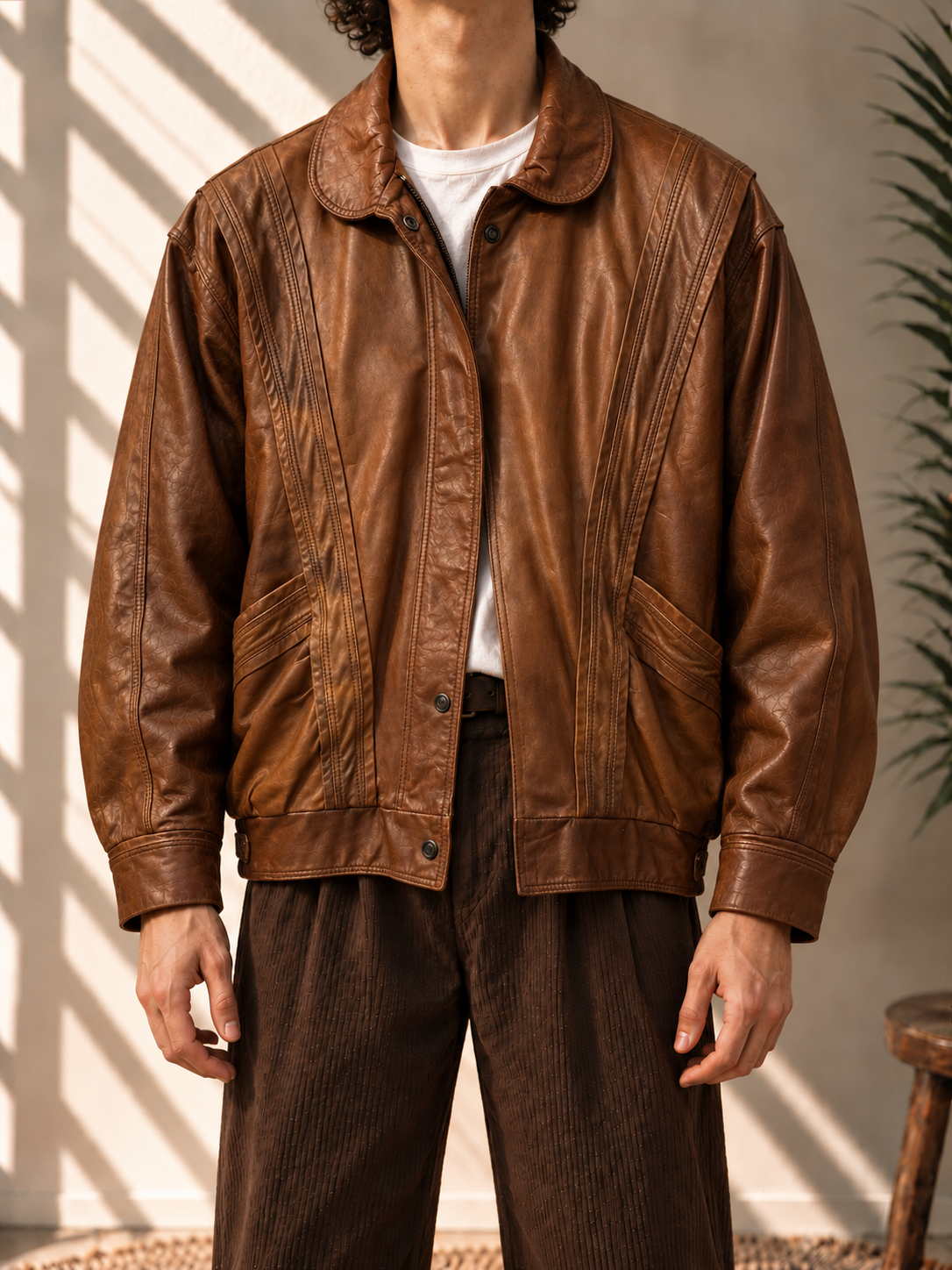80s/90s Brown Classic Deri Ceket