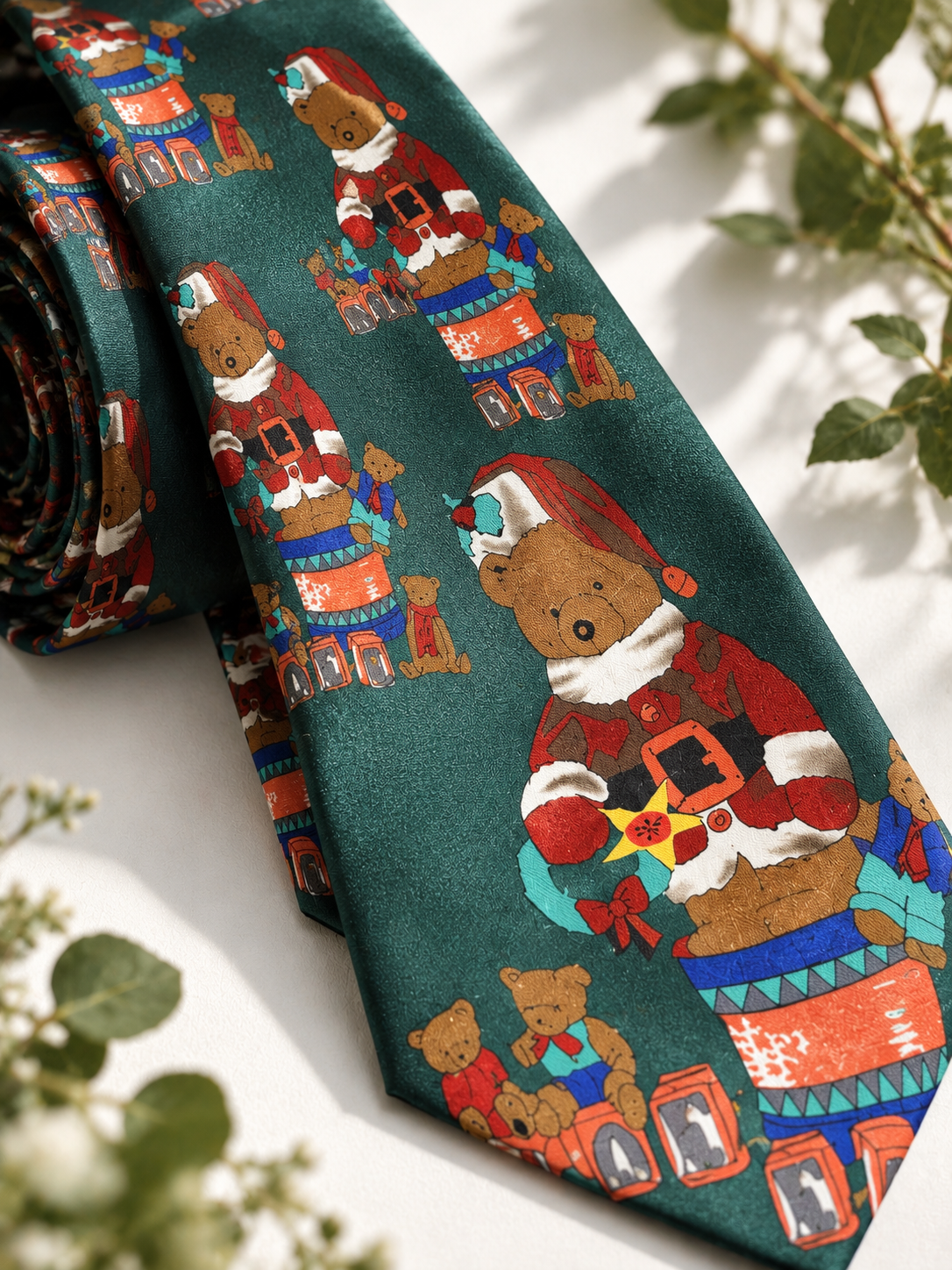 80s/90s Christmas Teddy Bear Kravat