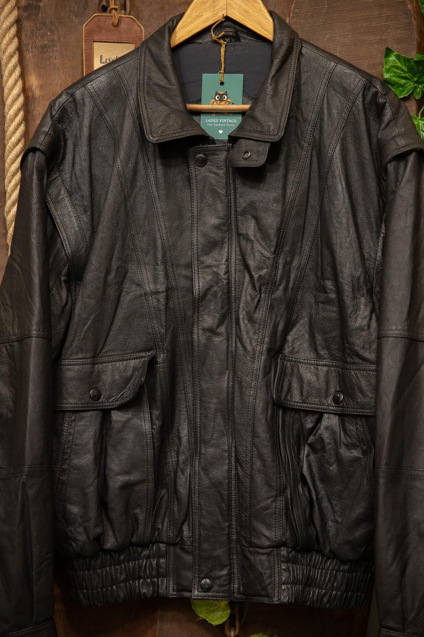 80s/90s Classic Black Deri Ceket