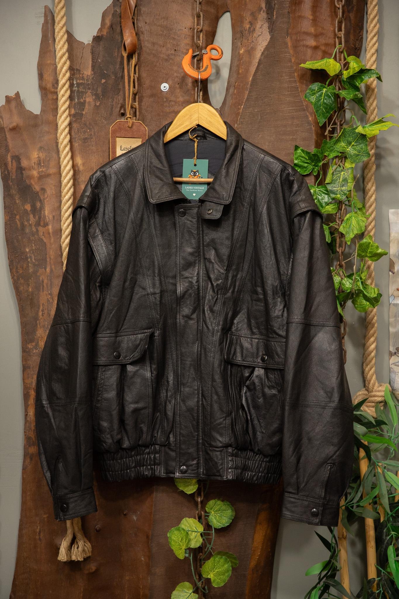 80s/90s Classic Black Deri Ceket