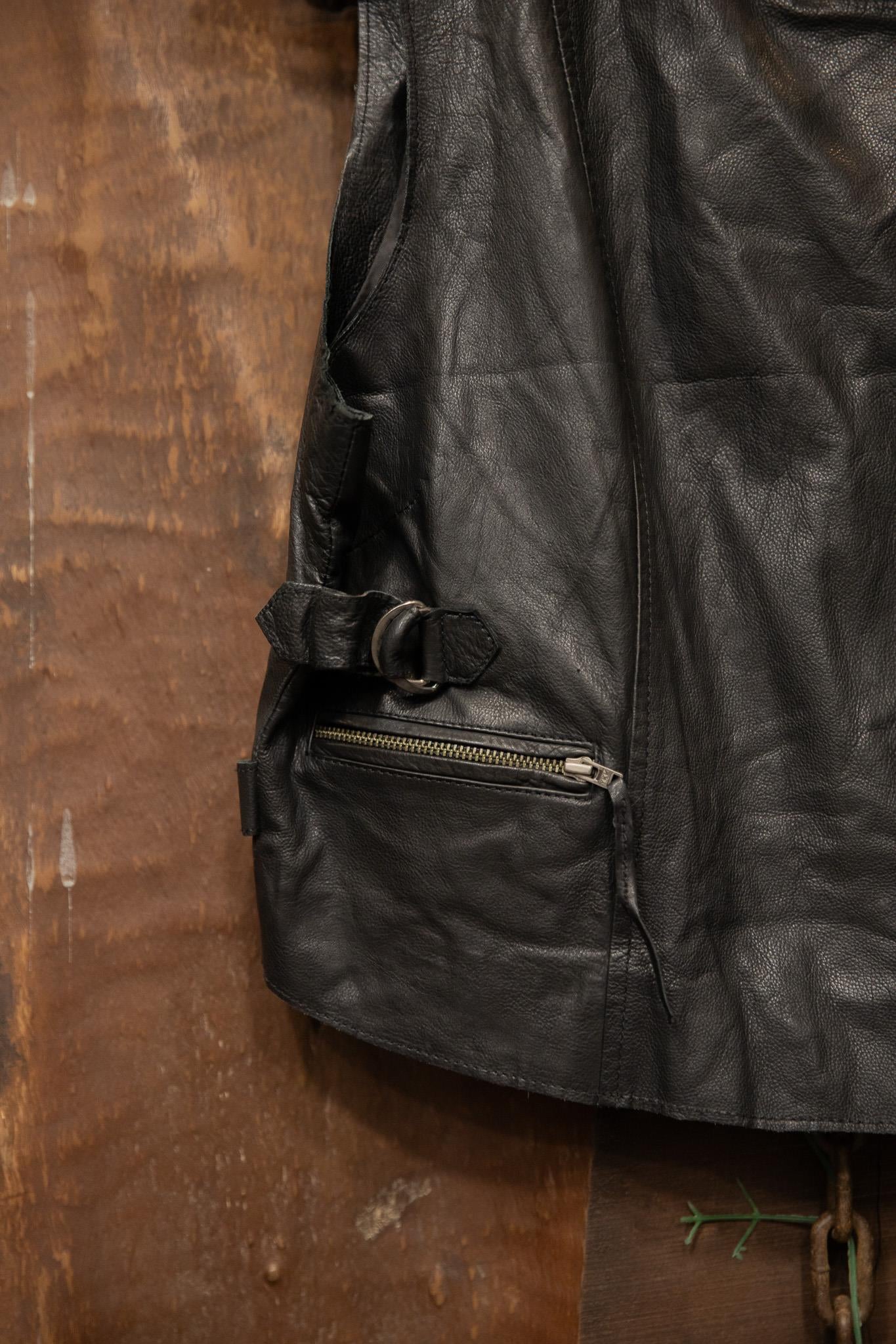 80's/90's Cropped Biker Deri Yelek