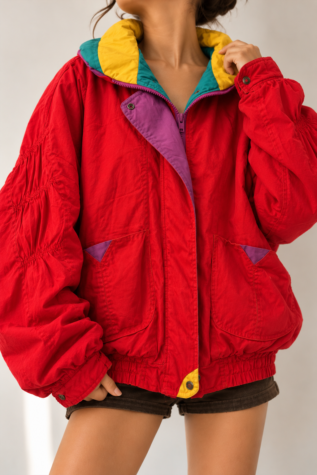 80s/90s Ekose Astarlı Ski Mont