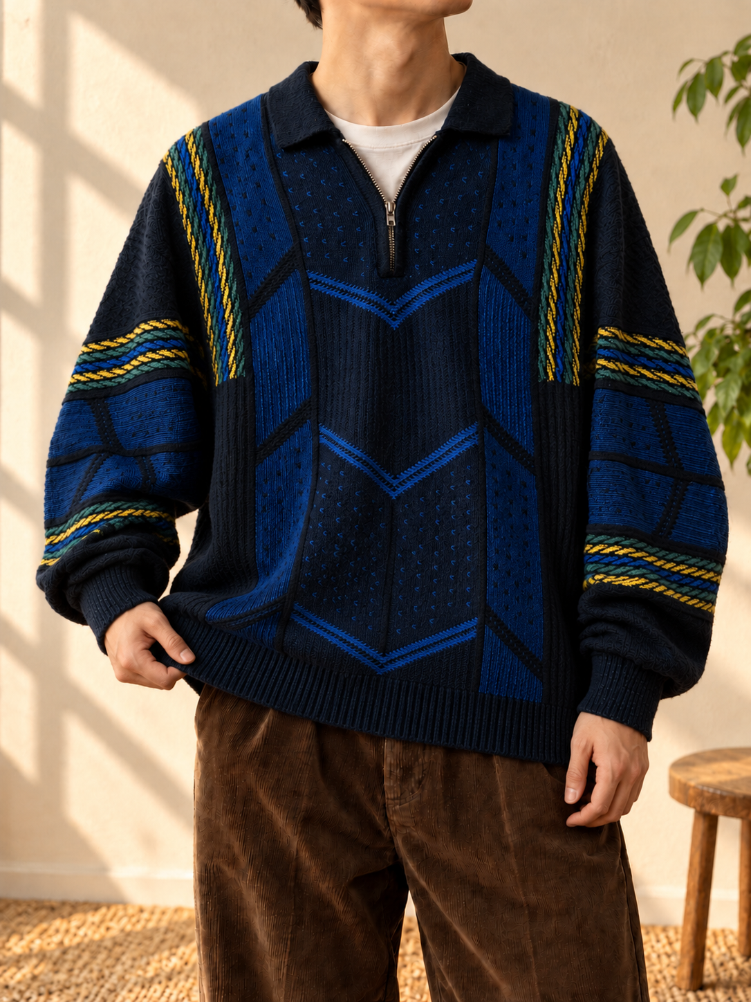 80s/90s Fermuarlı Casual Kazak