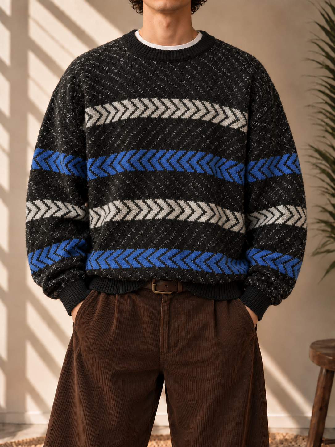 80s/90s Kalın Örgü Oversize Kazak