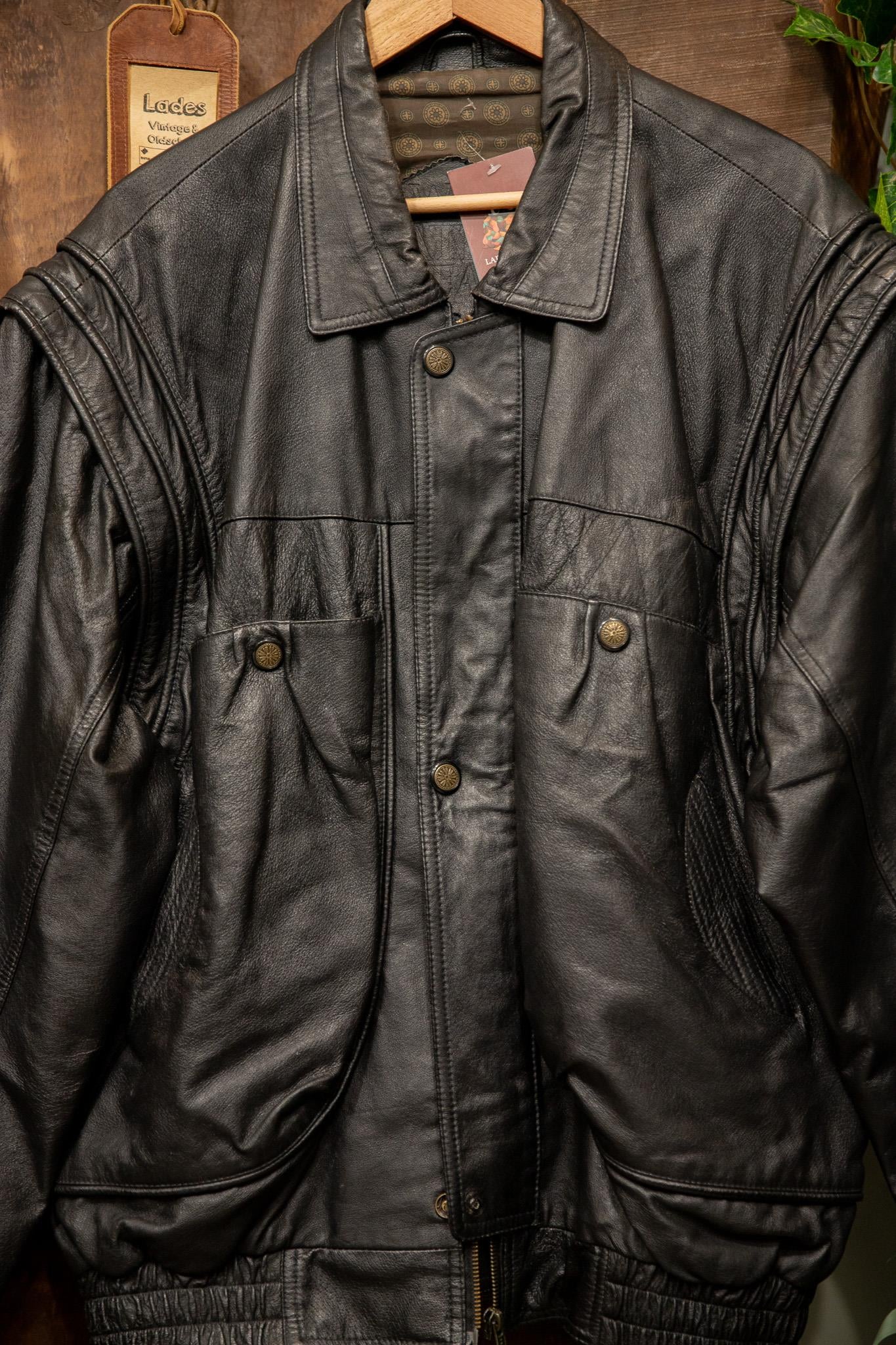 80s/90s Oversize Classic Bomber Deri Ceket