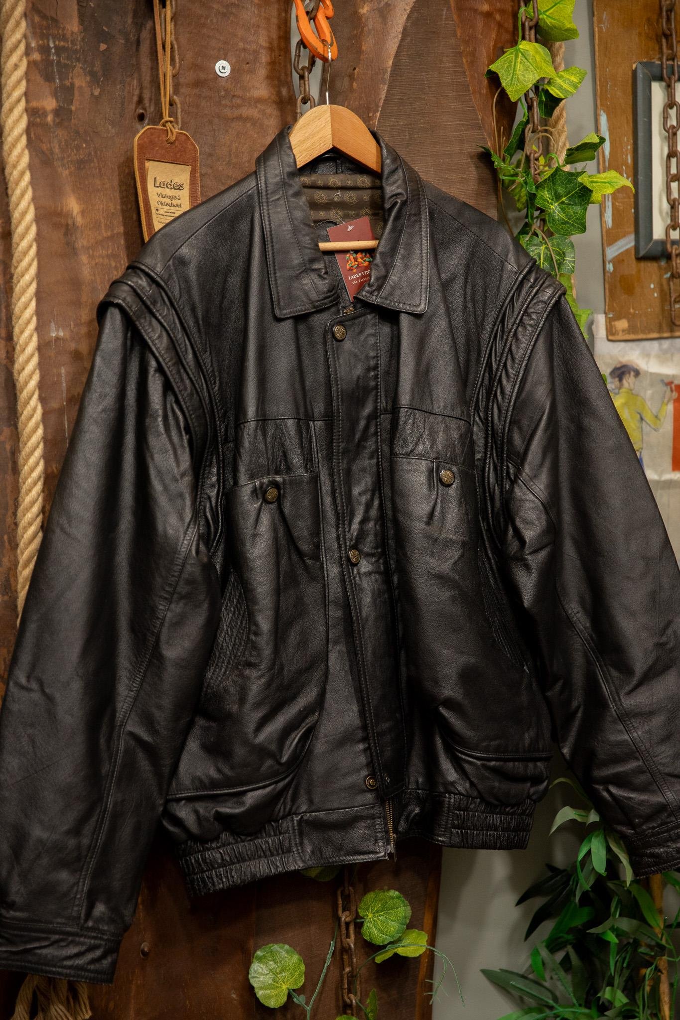 80s/90s Oversize Classic Bomber Deri Ceket