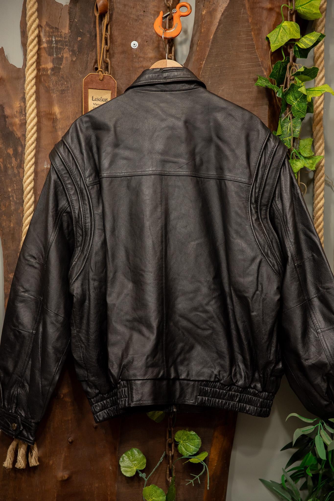 80s/90s Oversize Classic Bomber Deri Ceket
