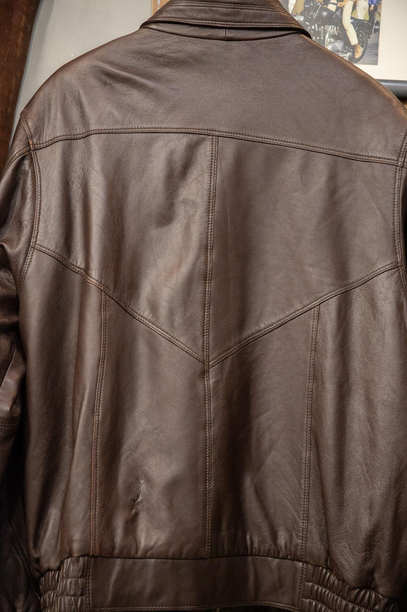 90s Acı Kahve Bomber Deri Ceket