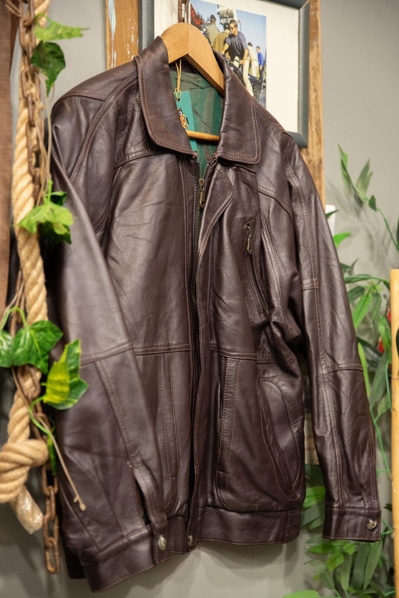 90's Acı Kahve Oversize Bomber Deri Ceket
