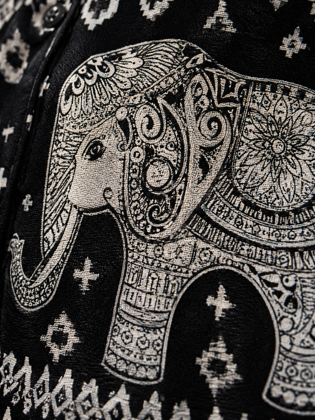 90s AlloverElephant Etnik Gömlek