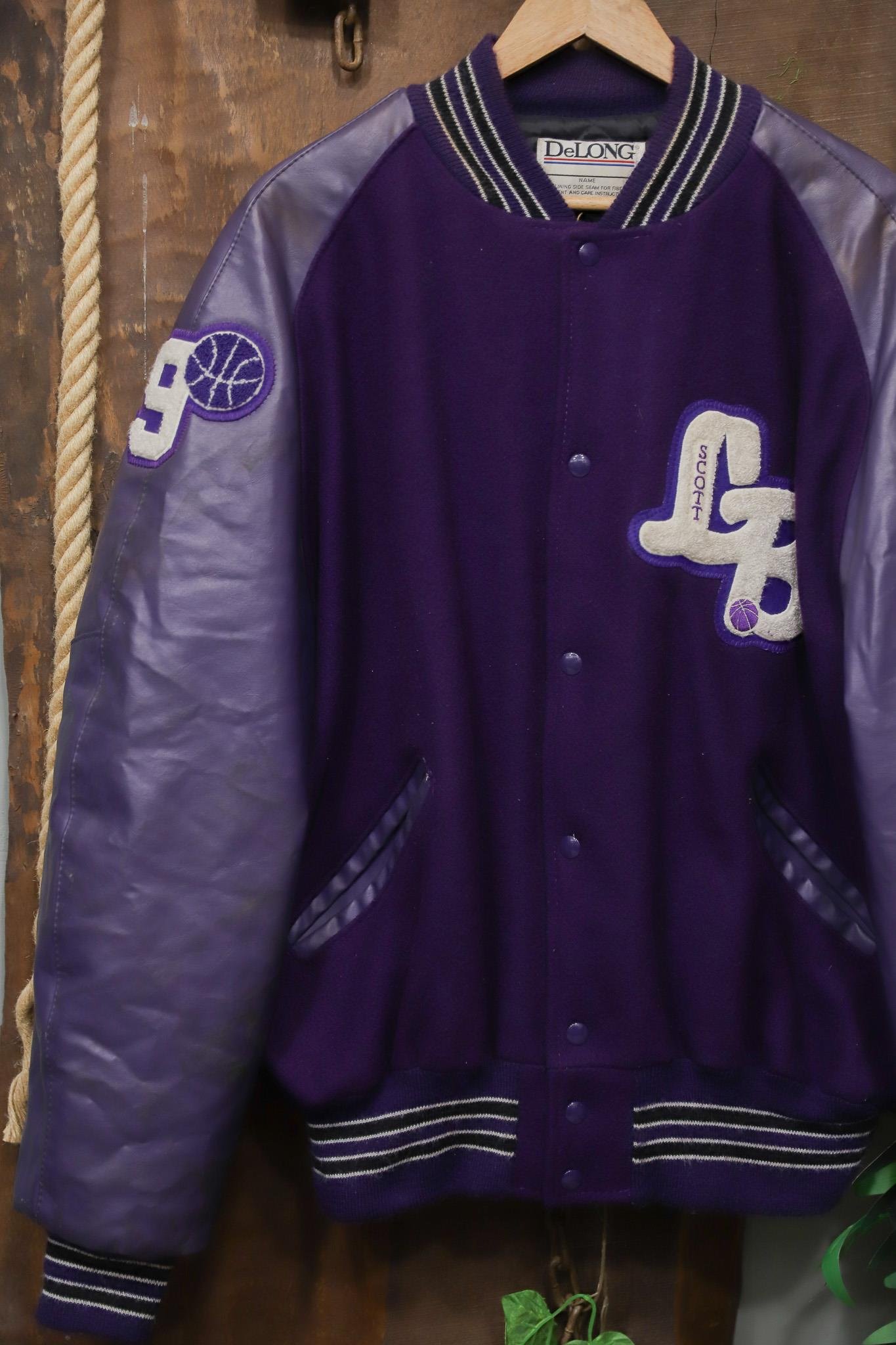 90's American Oversize Purple Kolej Ceket