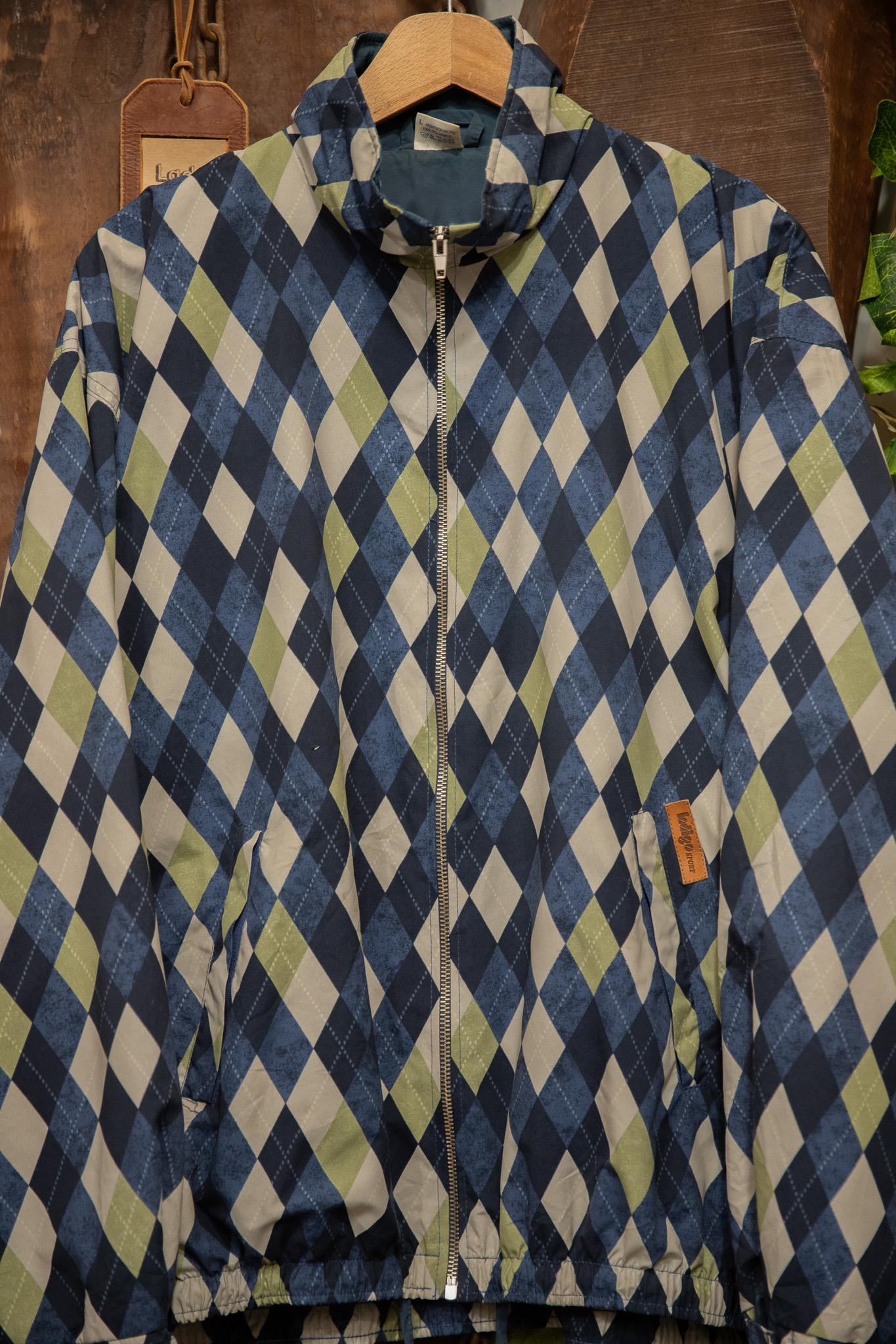 90's Argyle Diamond Oversize Spor Ceket