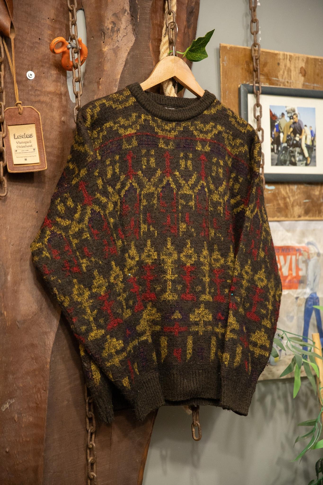 90's Artistic Splash Wool Kazak