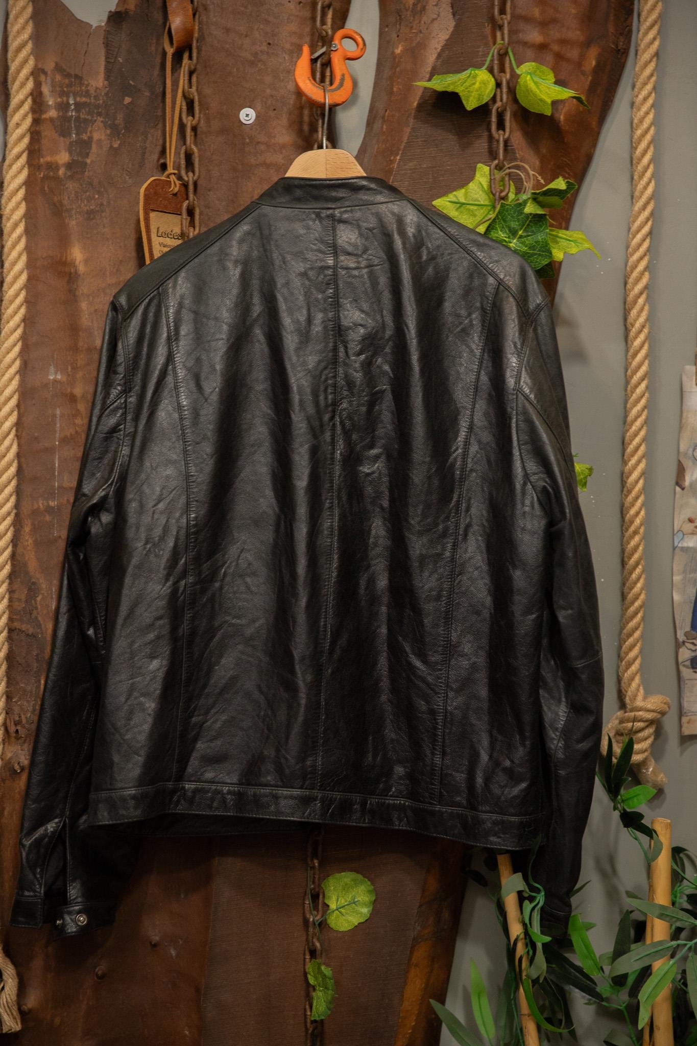 90's Biker Quilt Moto Black Deri Ceket