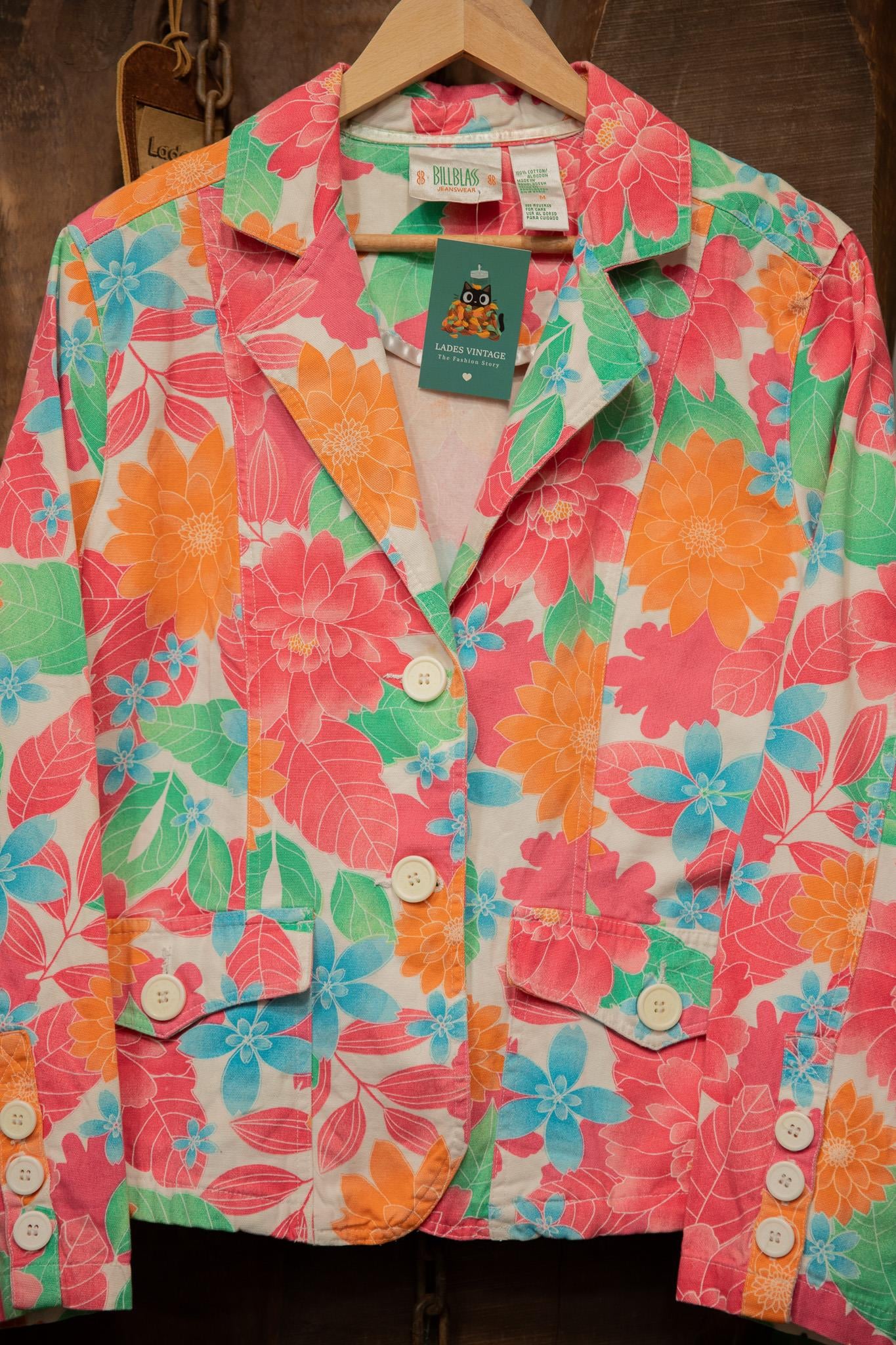 90's Bill Blass Floral Blazer Ceket