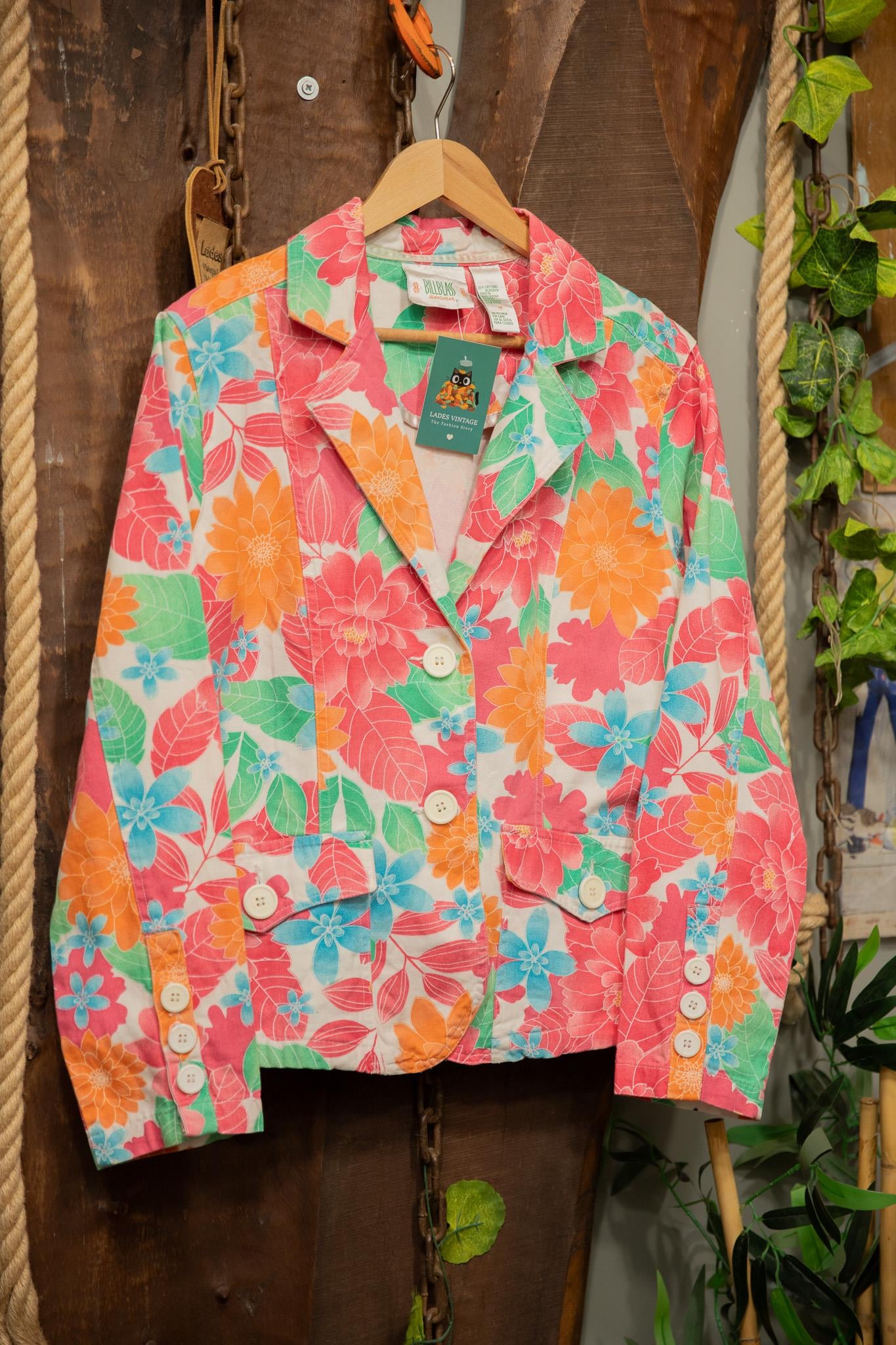 90's Bill Blass Floral Blazer Ceket