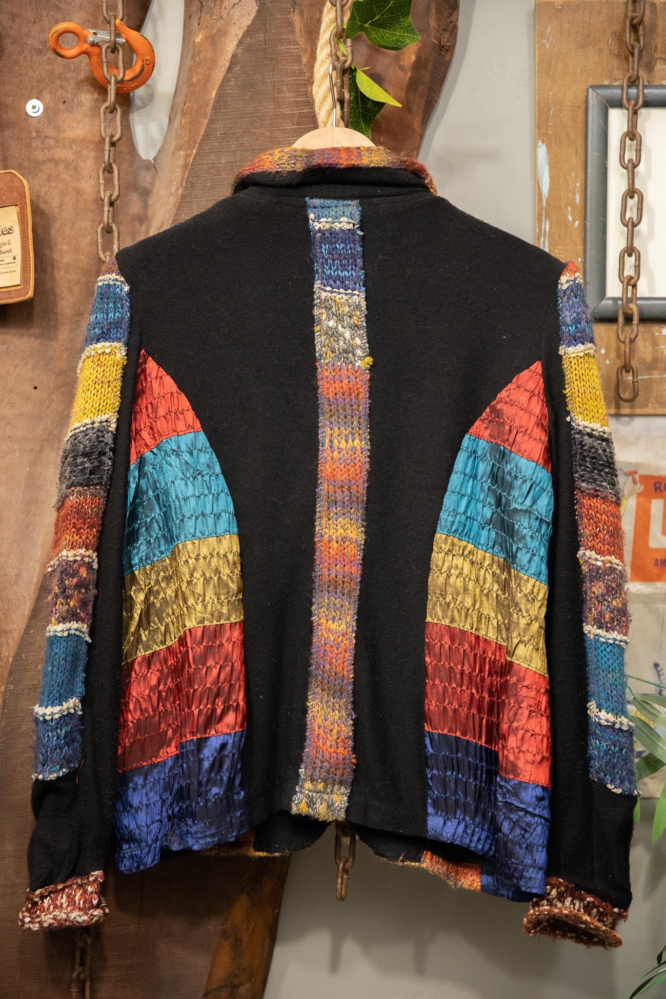 90's Bohemian Rainbow Wool Ceket
