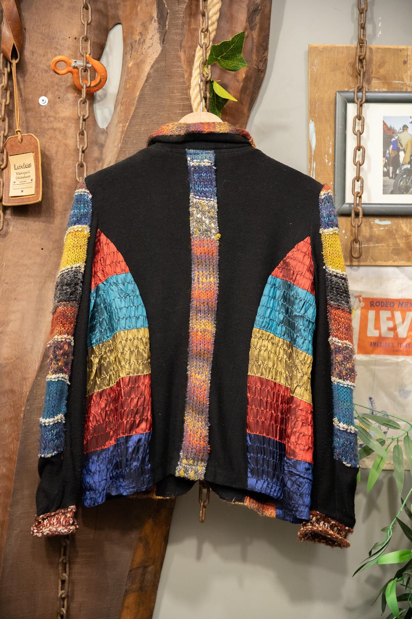 90's Bohemian Rainbow Wool Ceket