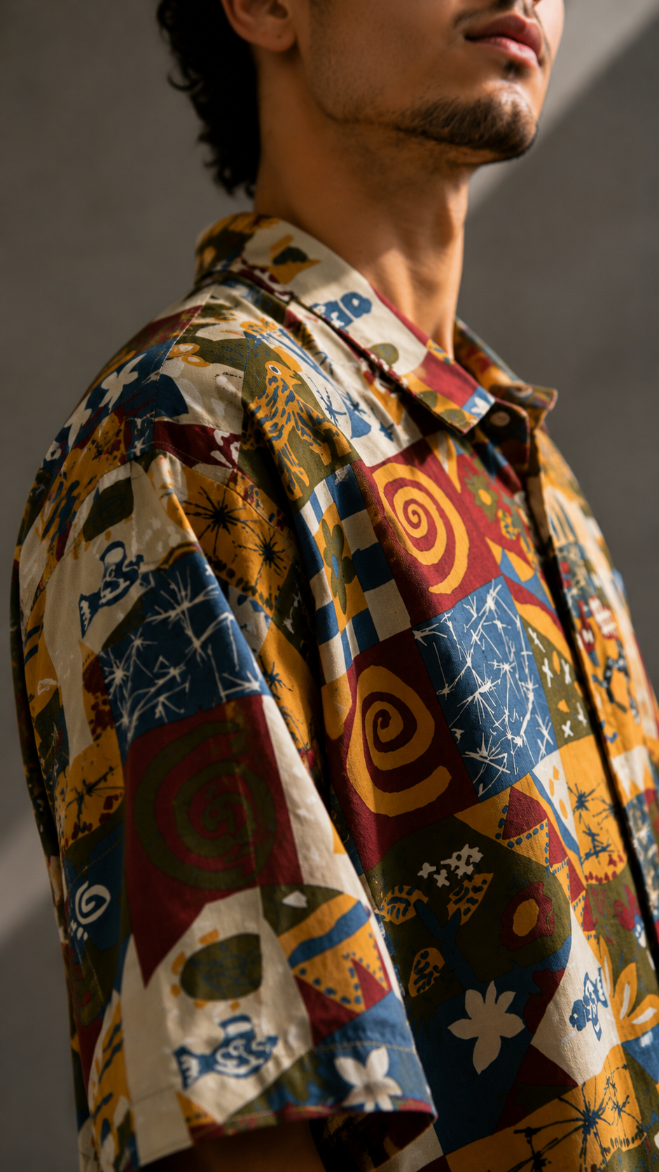 90s Boho Graphic Gömlek