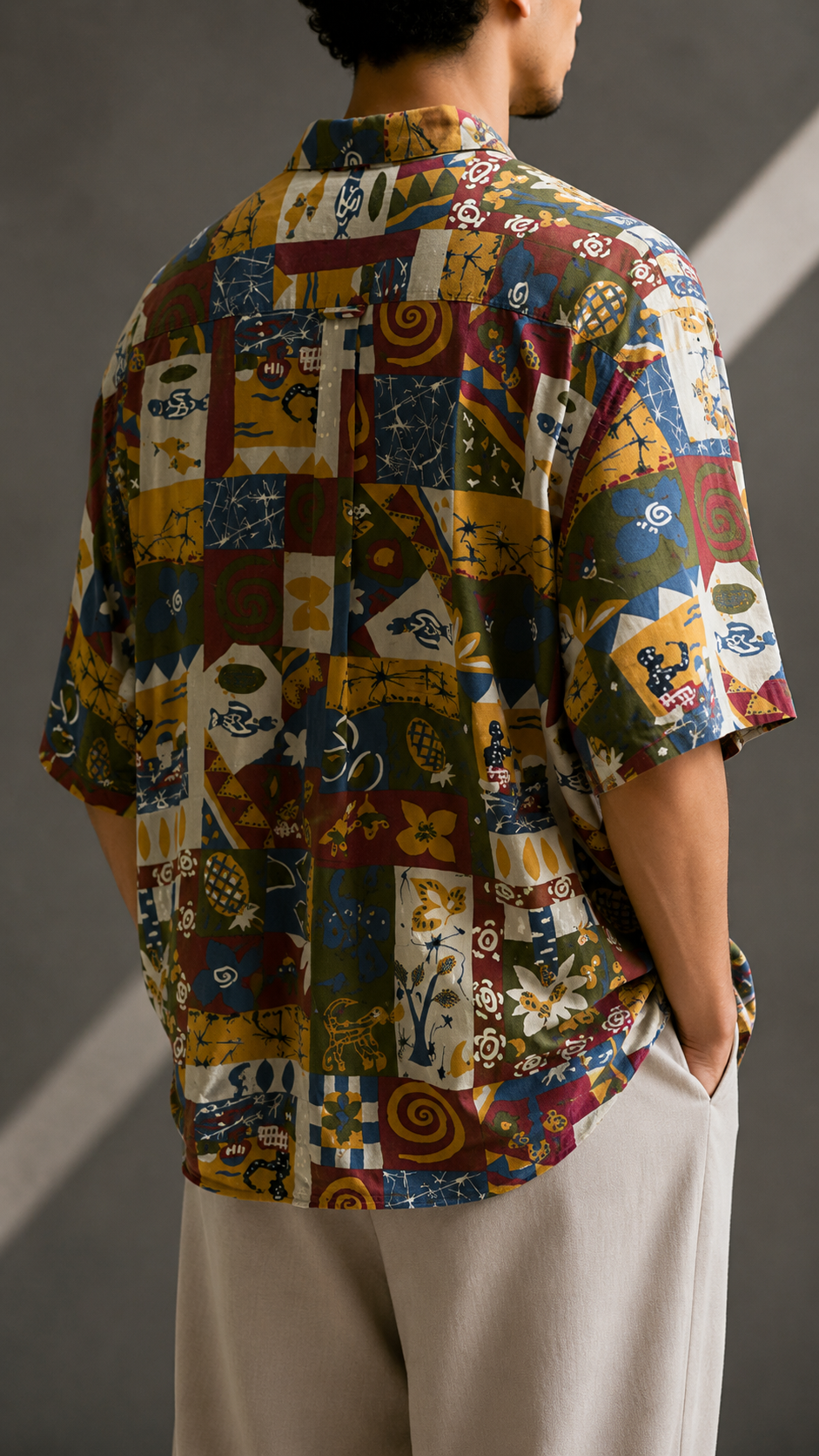 90s Boho Graphic Gömlek