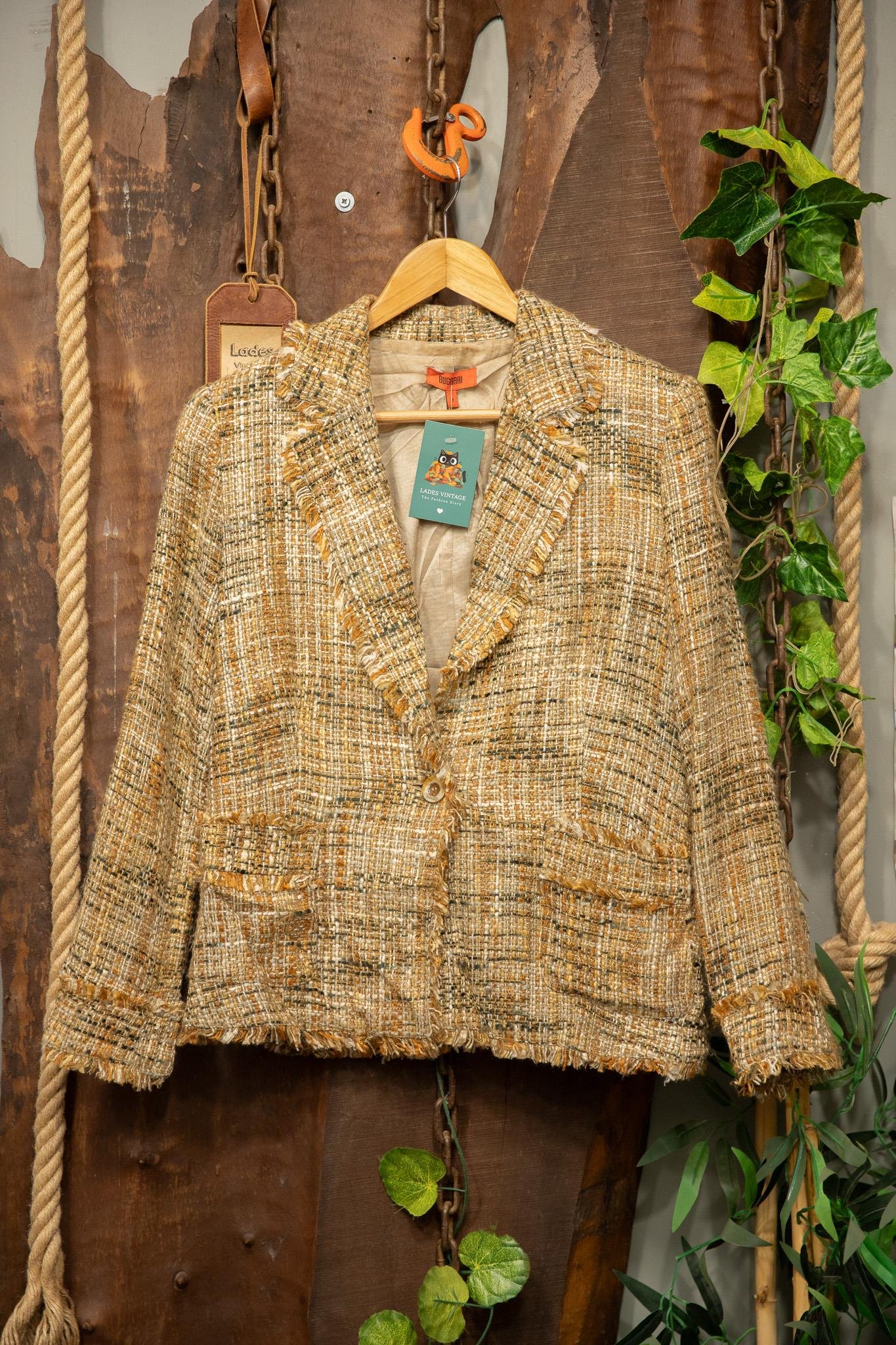 90's BUGARI Tweed Blazer Ceket