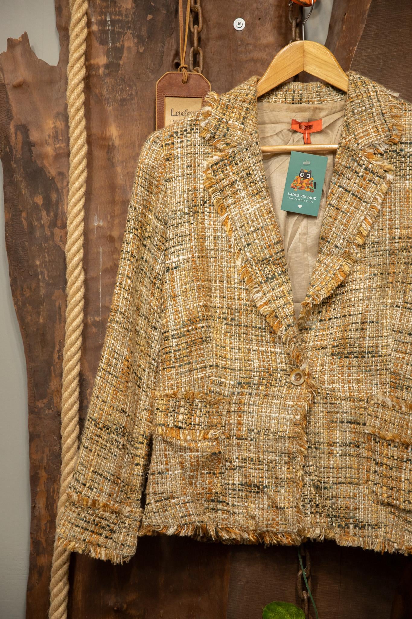 90's BUGARI Tweed Blazer Ceket