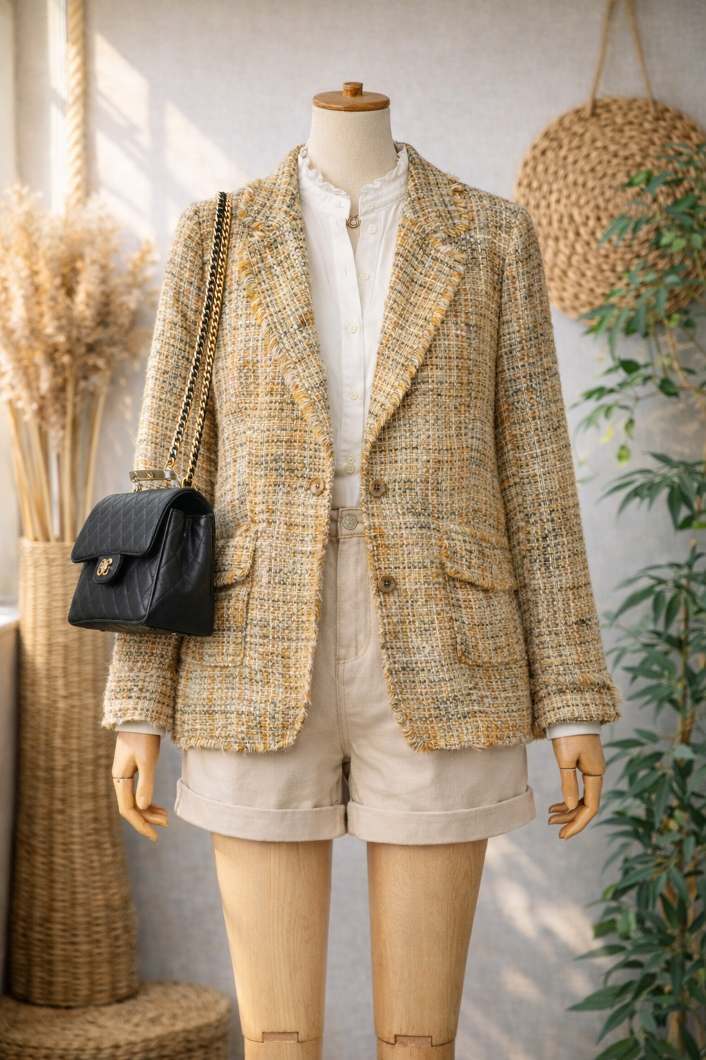 90's BUGARI Tweed Blazer Ceket