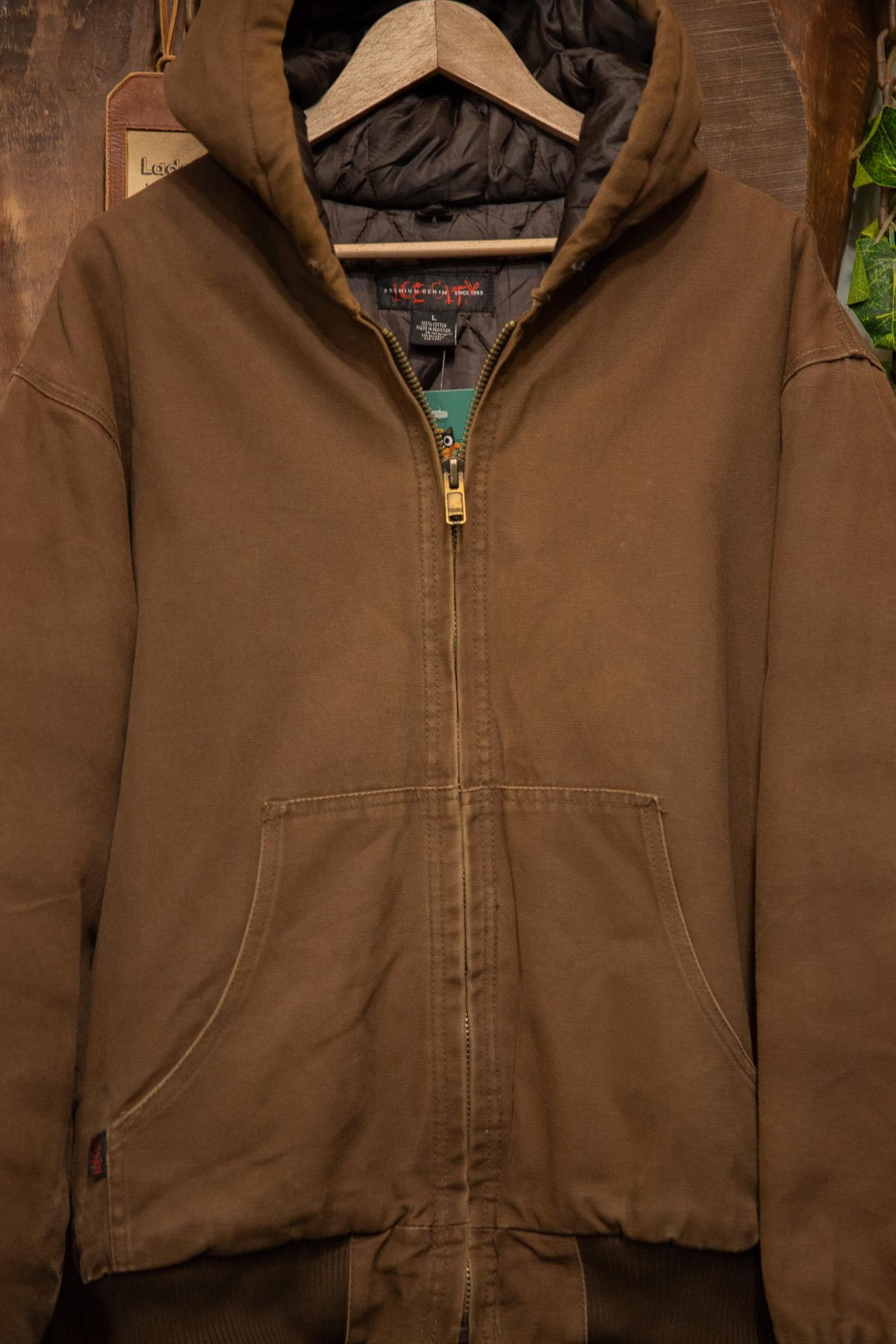 90's Canvas Brown Hooded Mont/Ceket