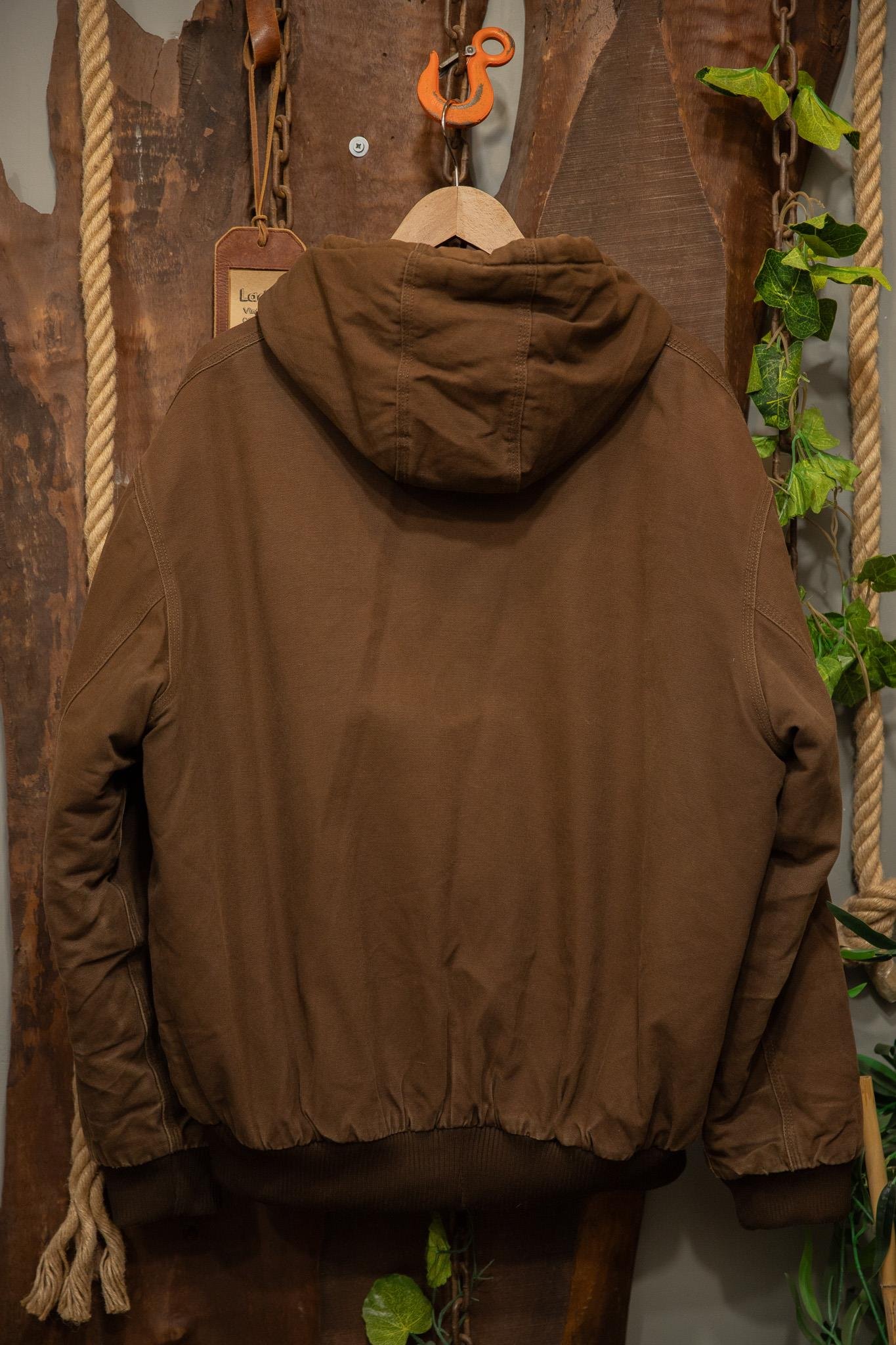 90's Canvas Brown Hooded Mont/Ceket