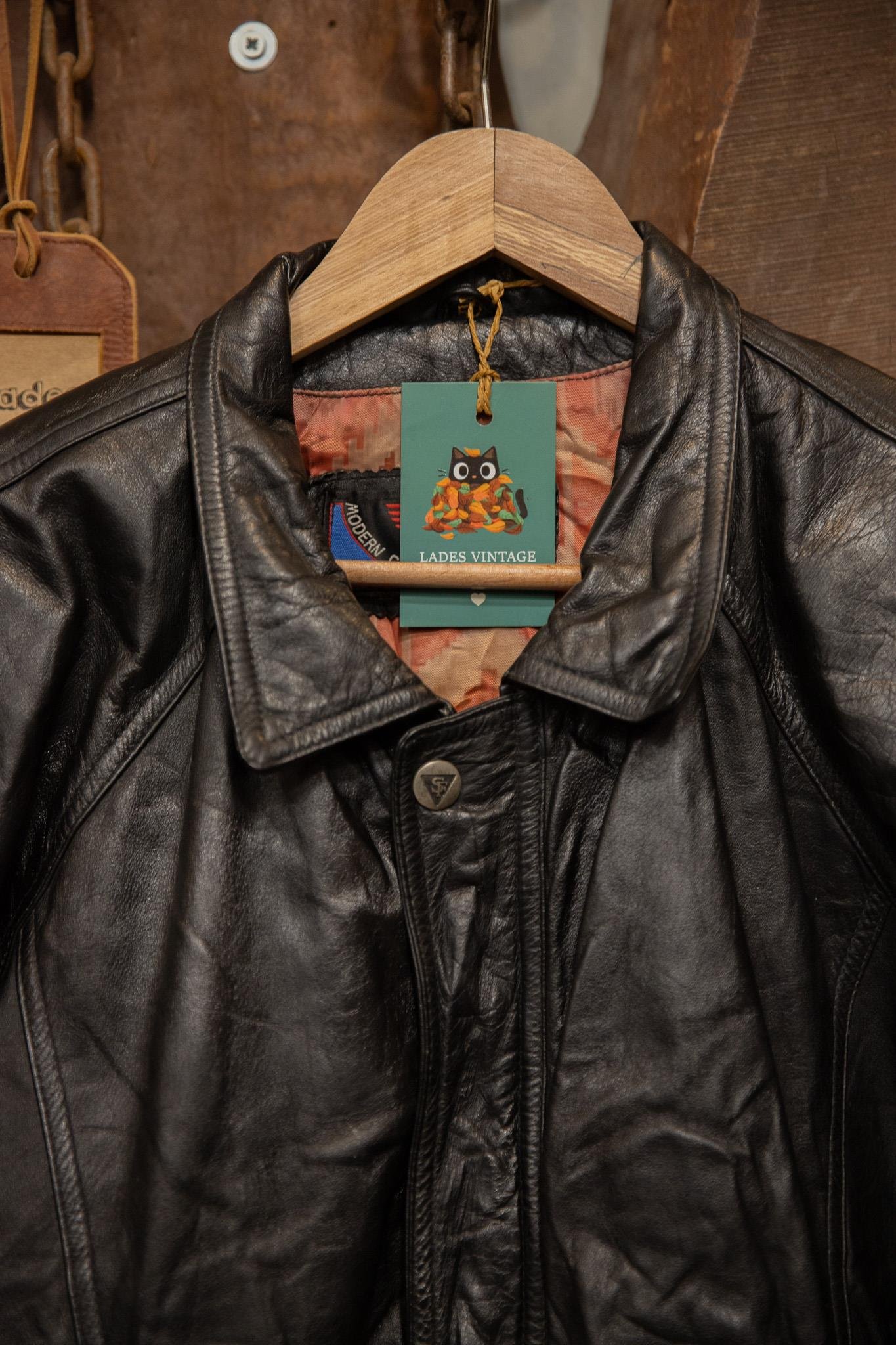 90's Classic American Bomber Deri Ceket