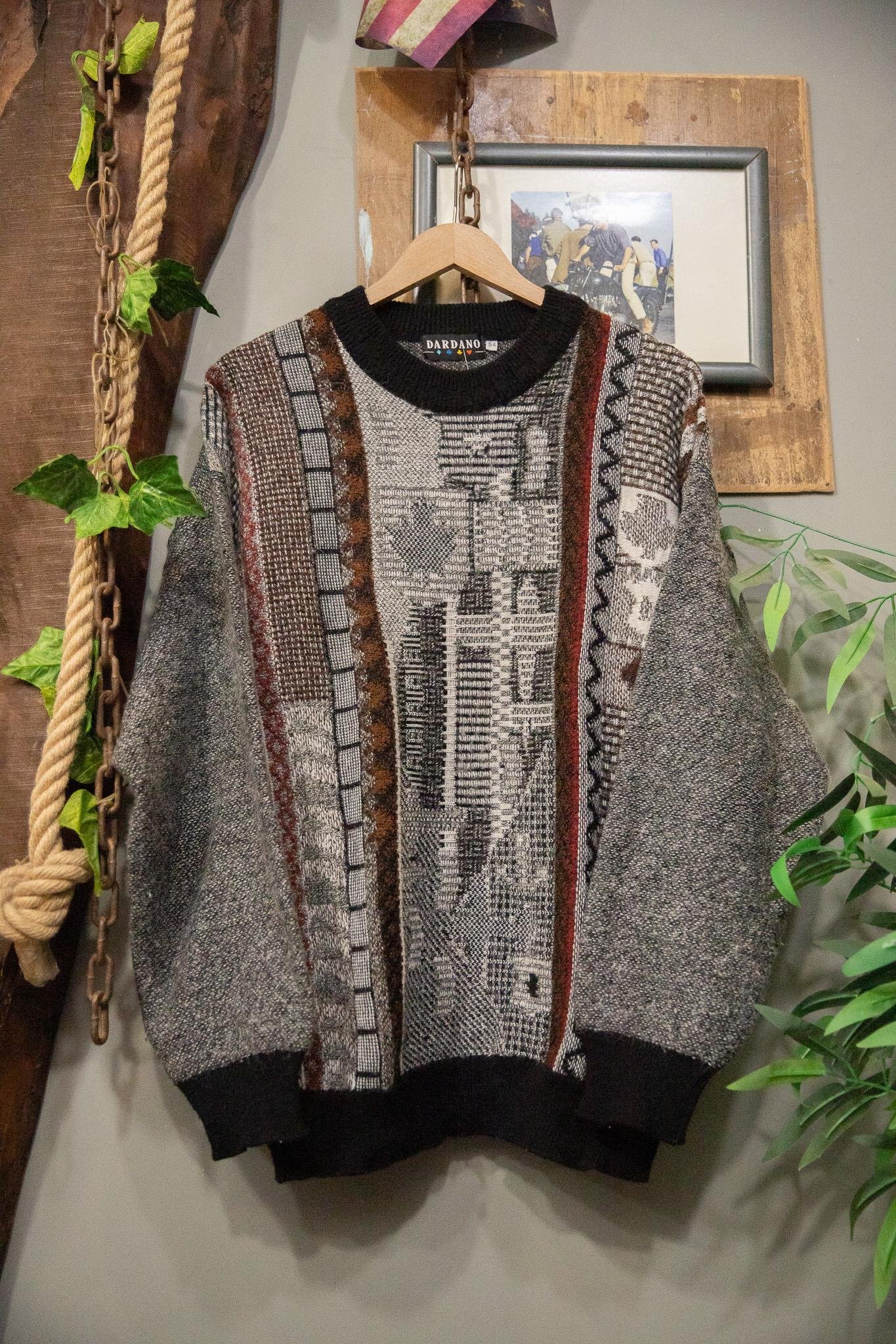 90's Classic İtalian Oversize Wool Kazak