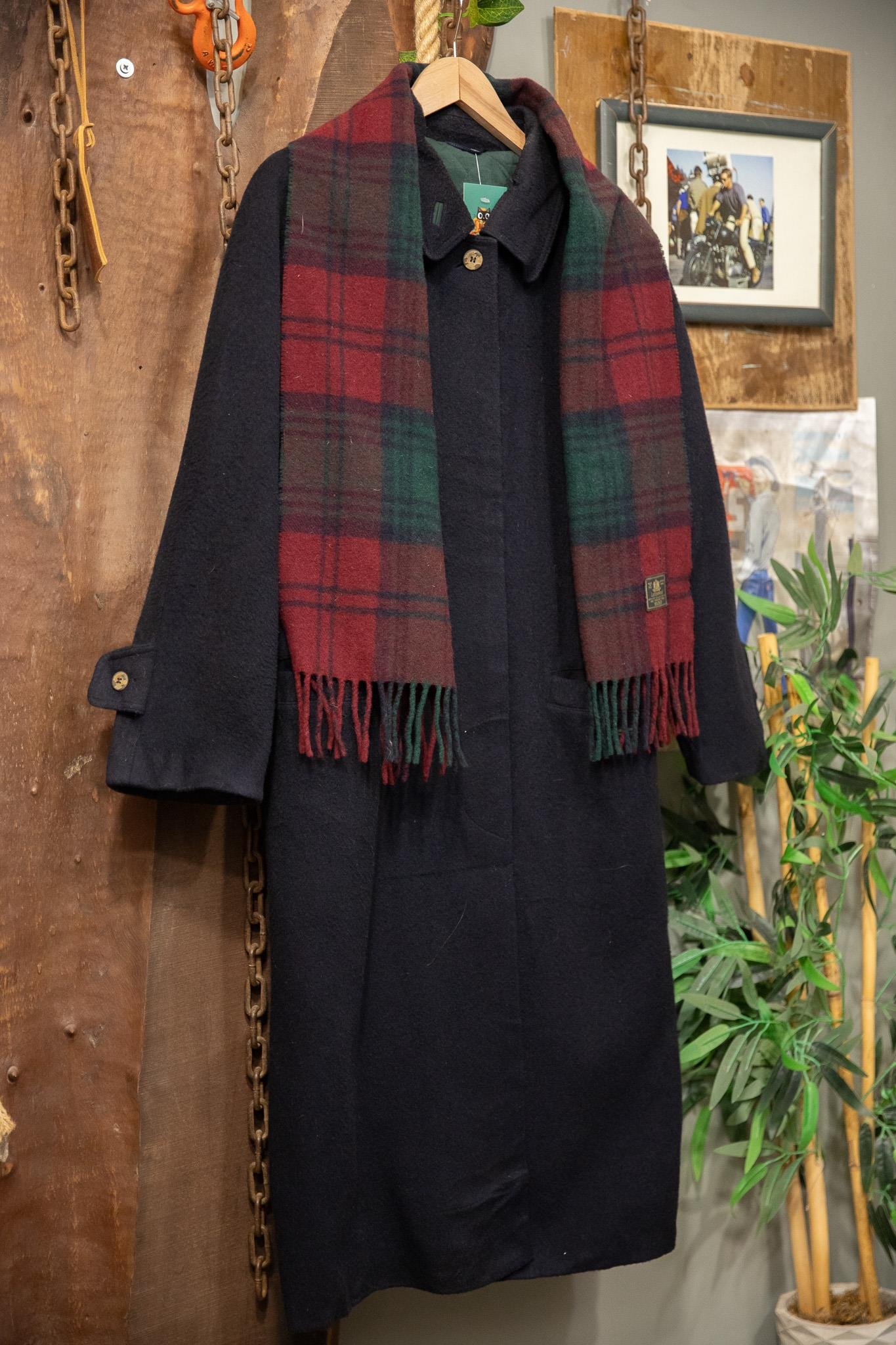 90's Classic Navy Wool Kaşe Kaban