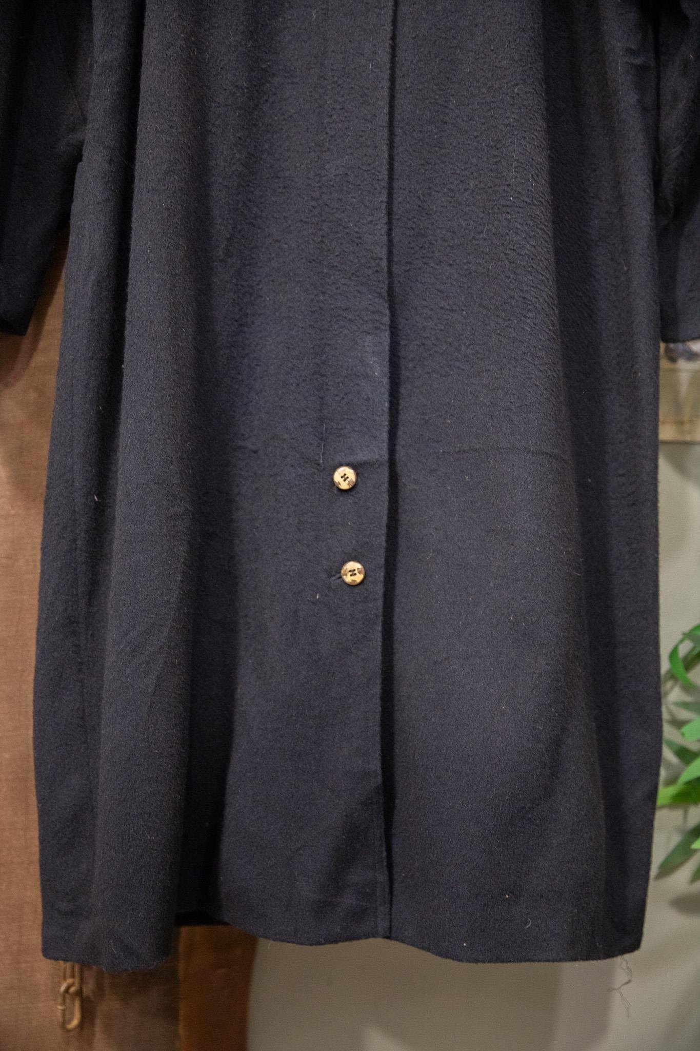 90's Classic Navy Wool Kaşe Kaban