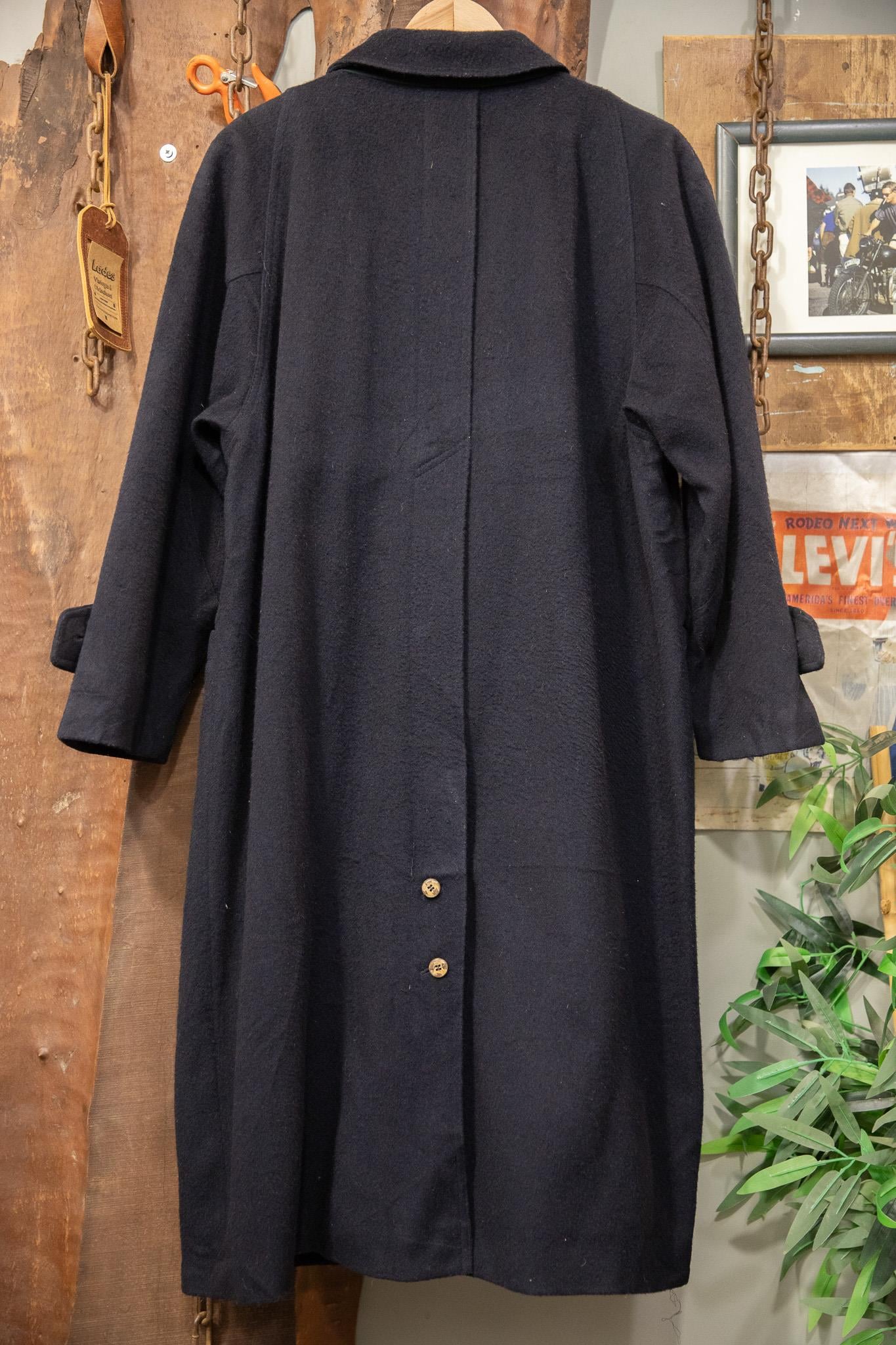 90's Classic Navy Wool Kaşe Kaban