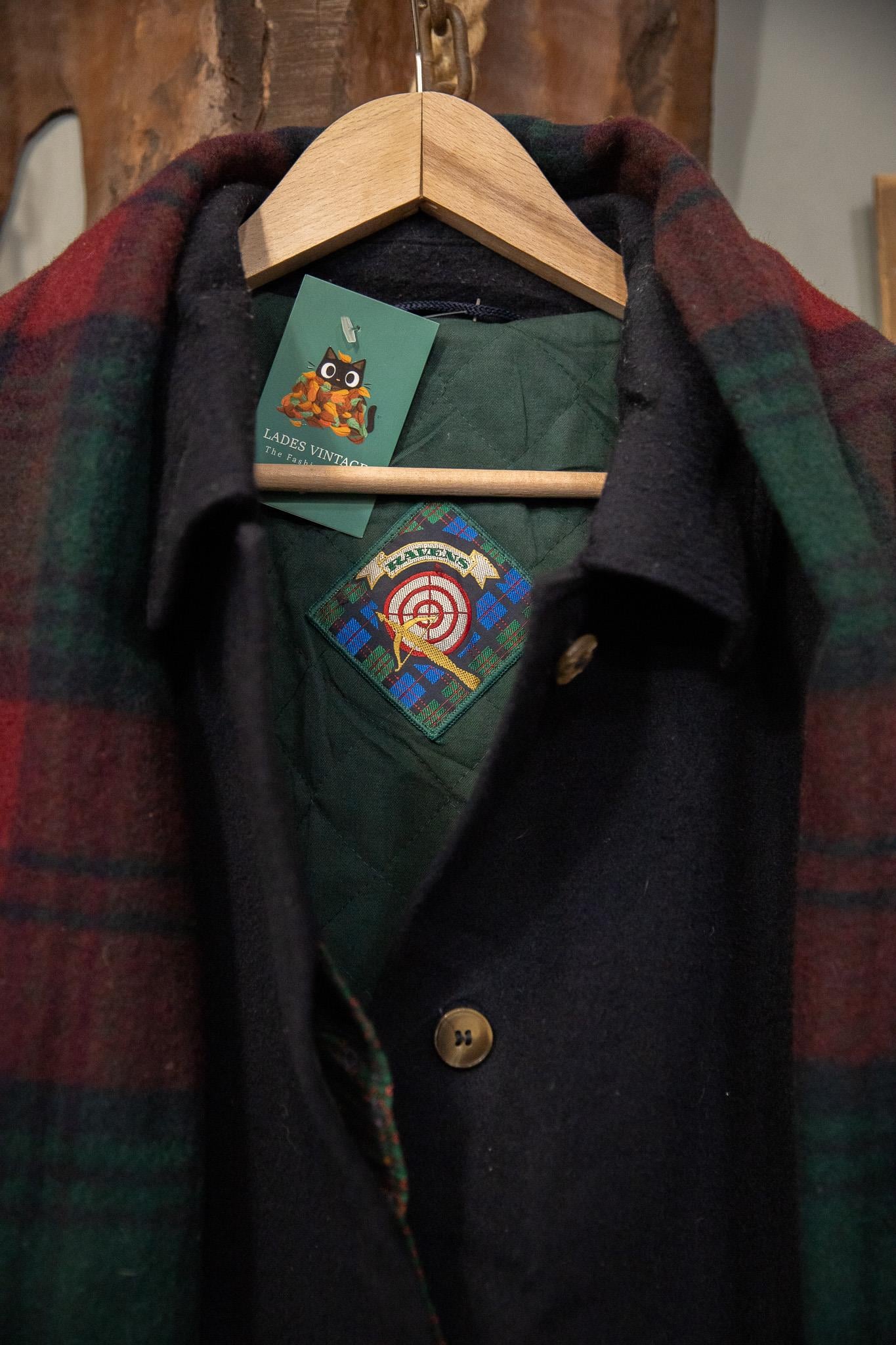90's Classic Navy Wool Kaşe Kaban