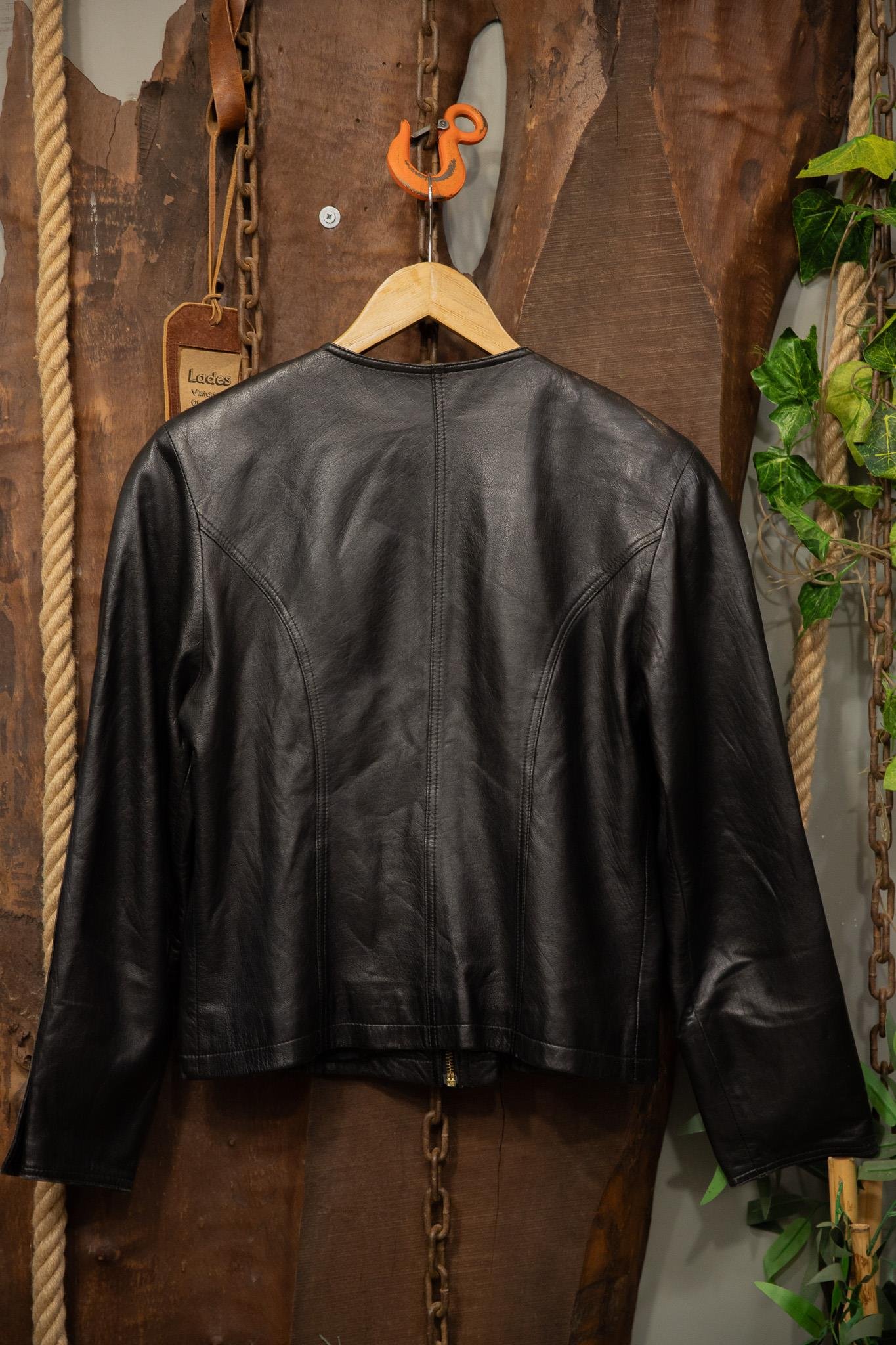 90's Crop Biker Deri Ceket