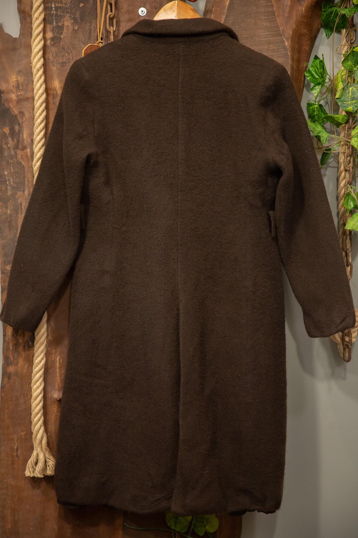 90's Dark Brown Classic Kaşe Kaban