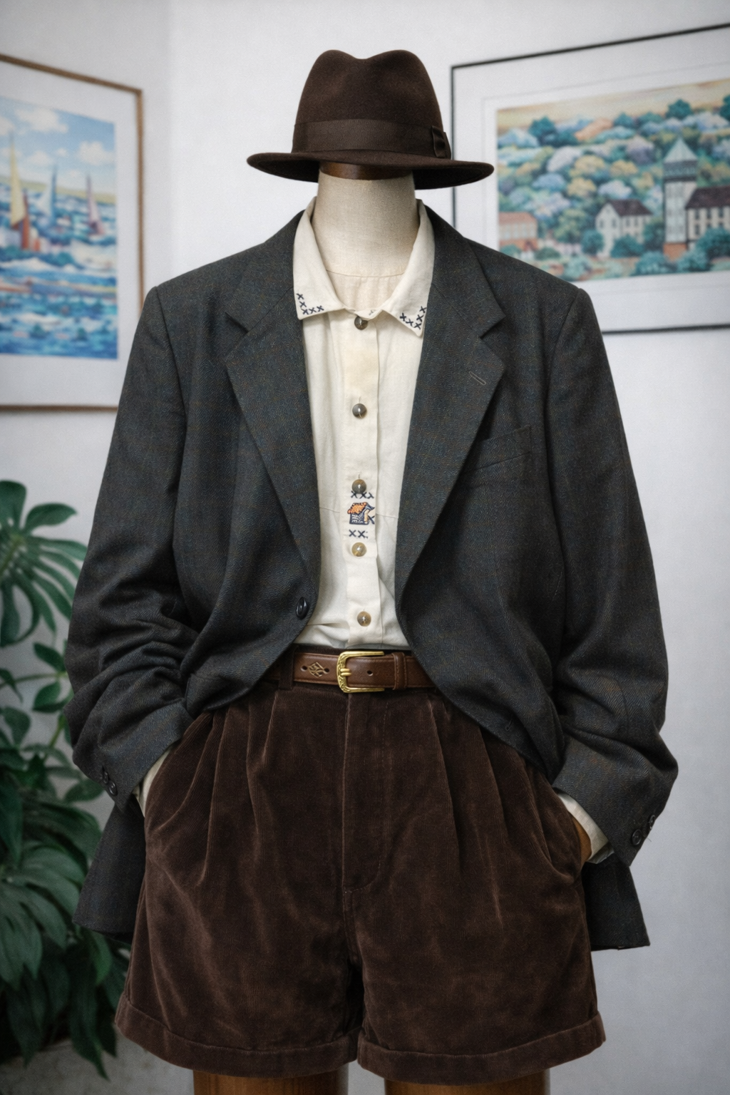 90's Ekose Wool Blazer Ceket