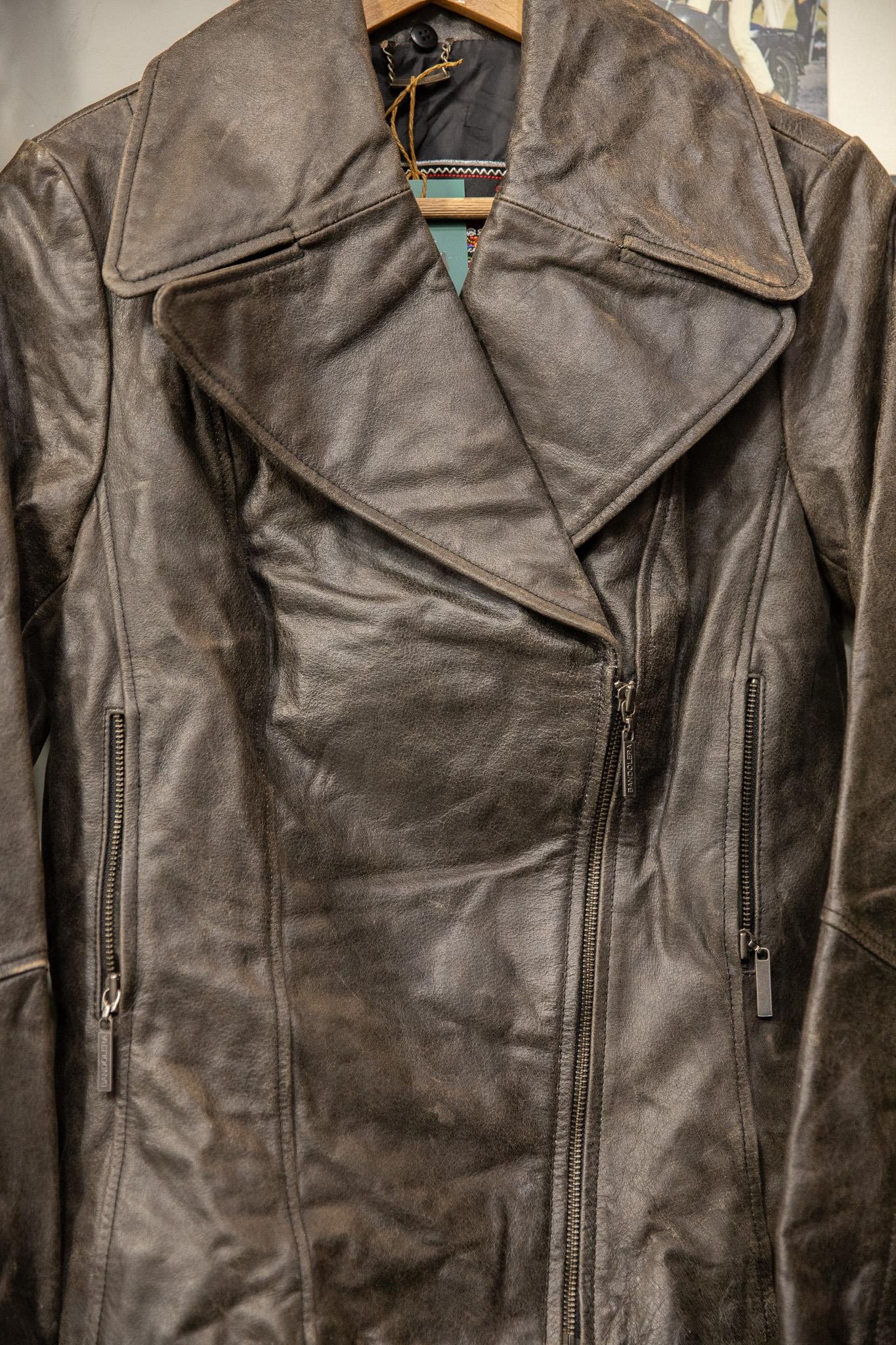 90's Eskitme Biker Deri Ceket