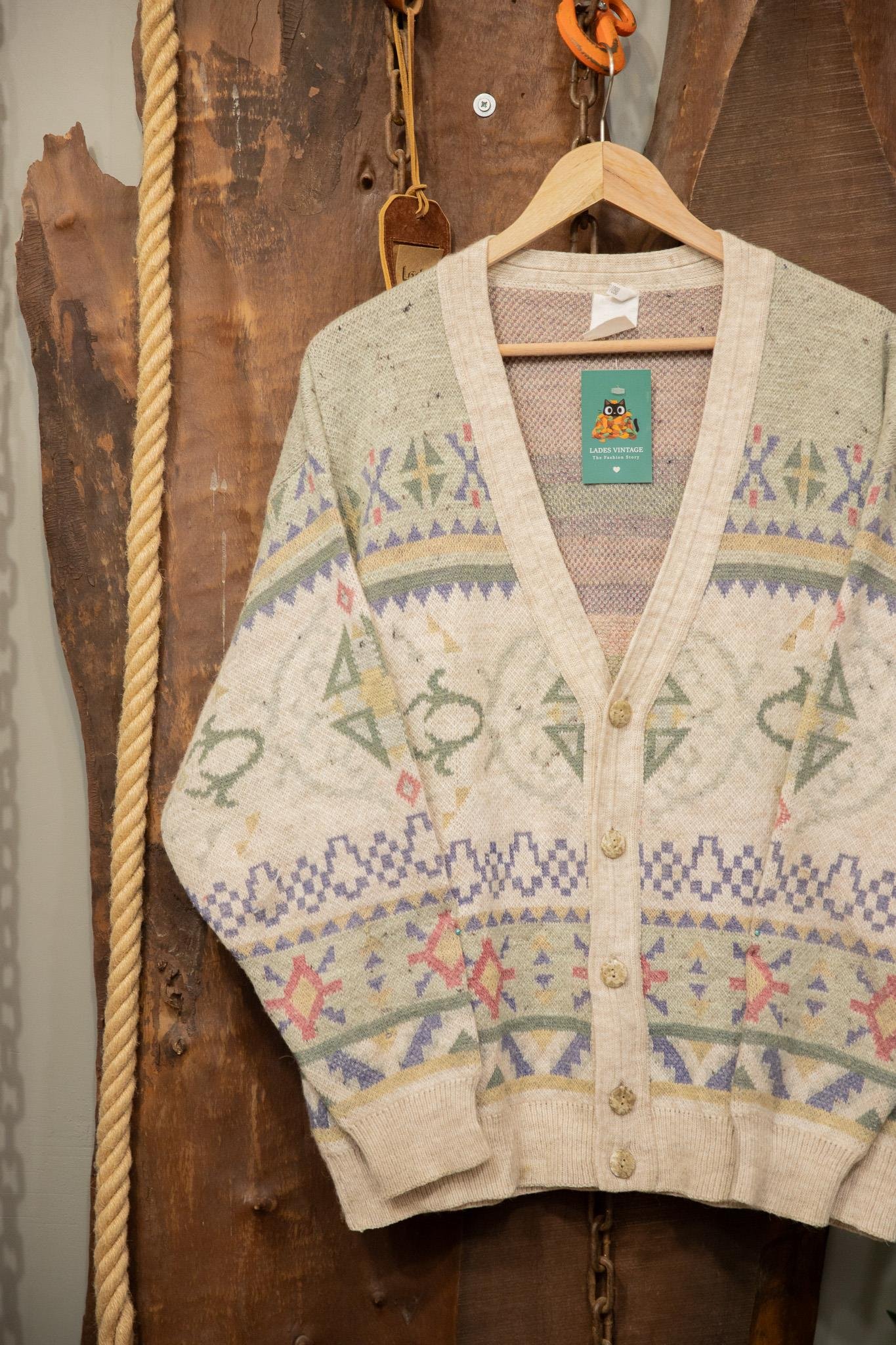 90's Etnik Wool Hırka