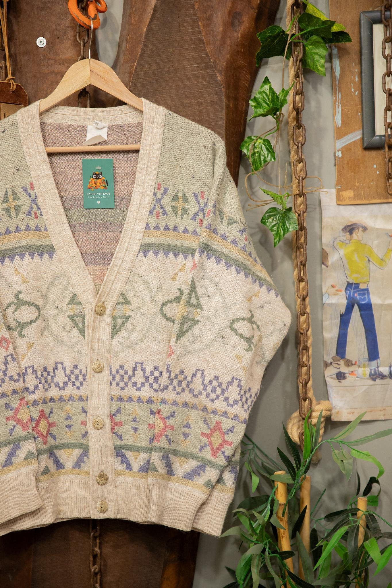 90's Etnik Wool Hırka
