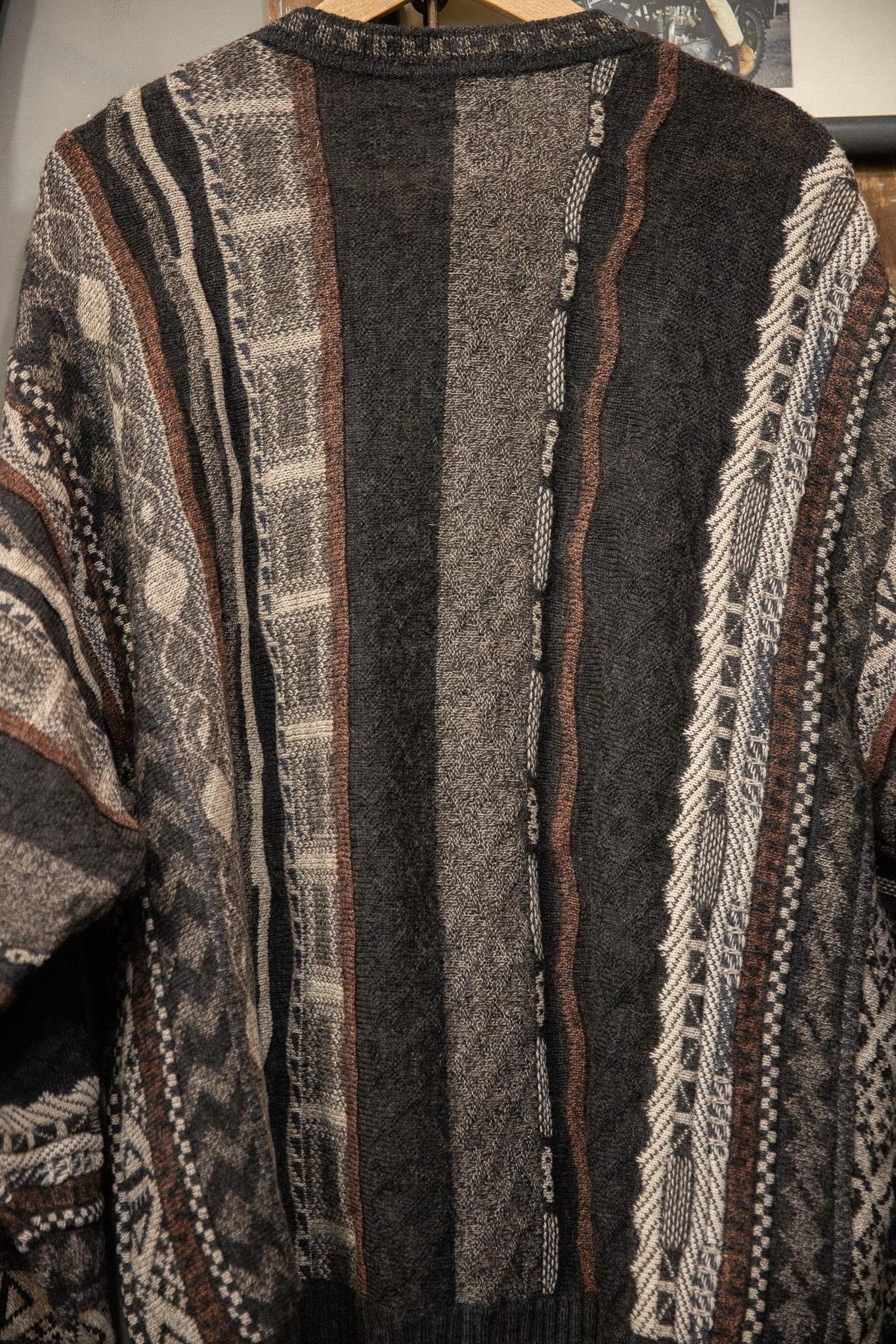 90s Geometric Wool Hırka