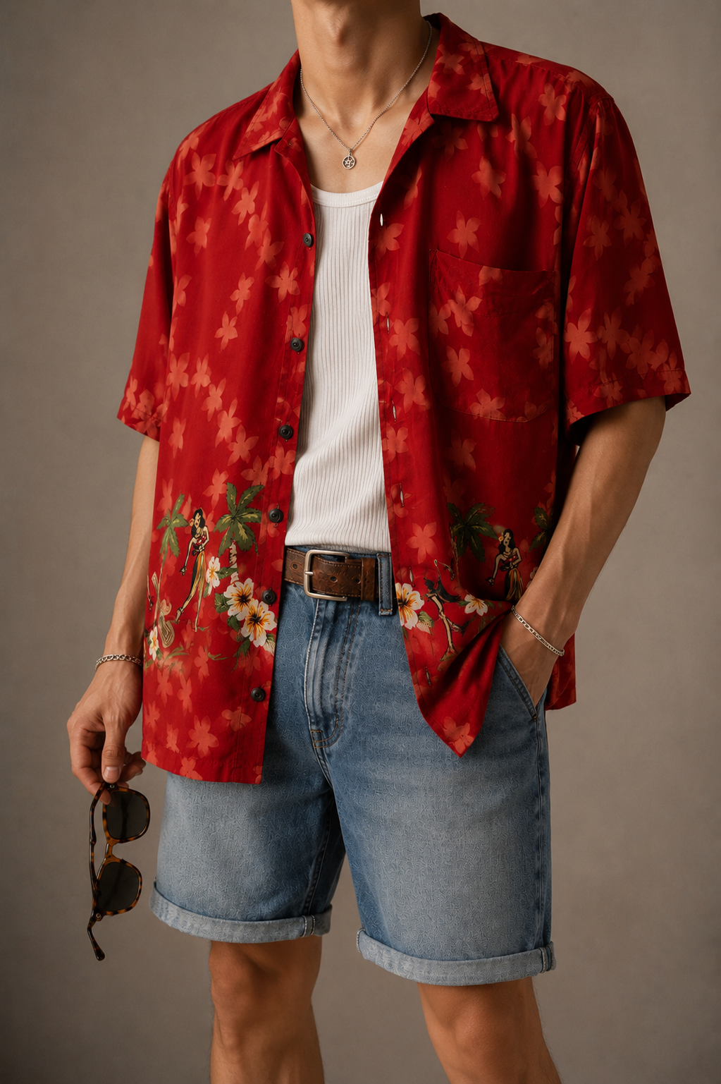 90s Hawaiian Egzotik Gömlek