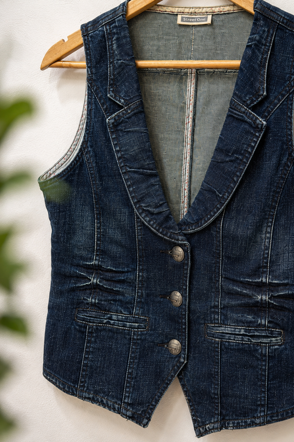90s Kruvaze Yaka Western Denim Yelek