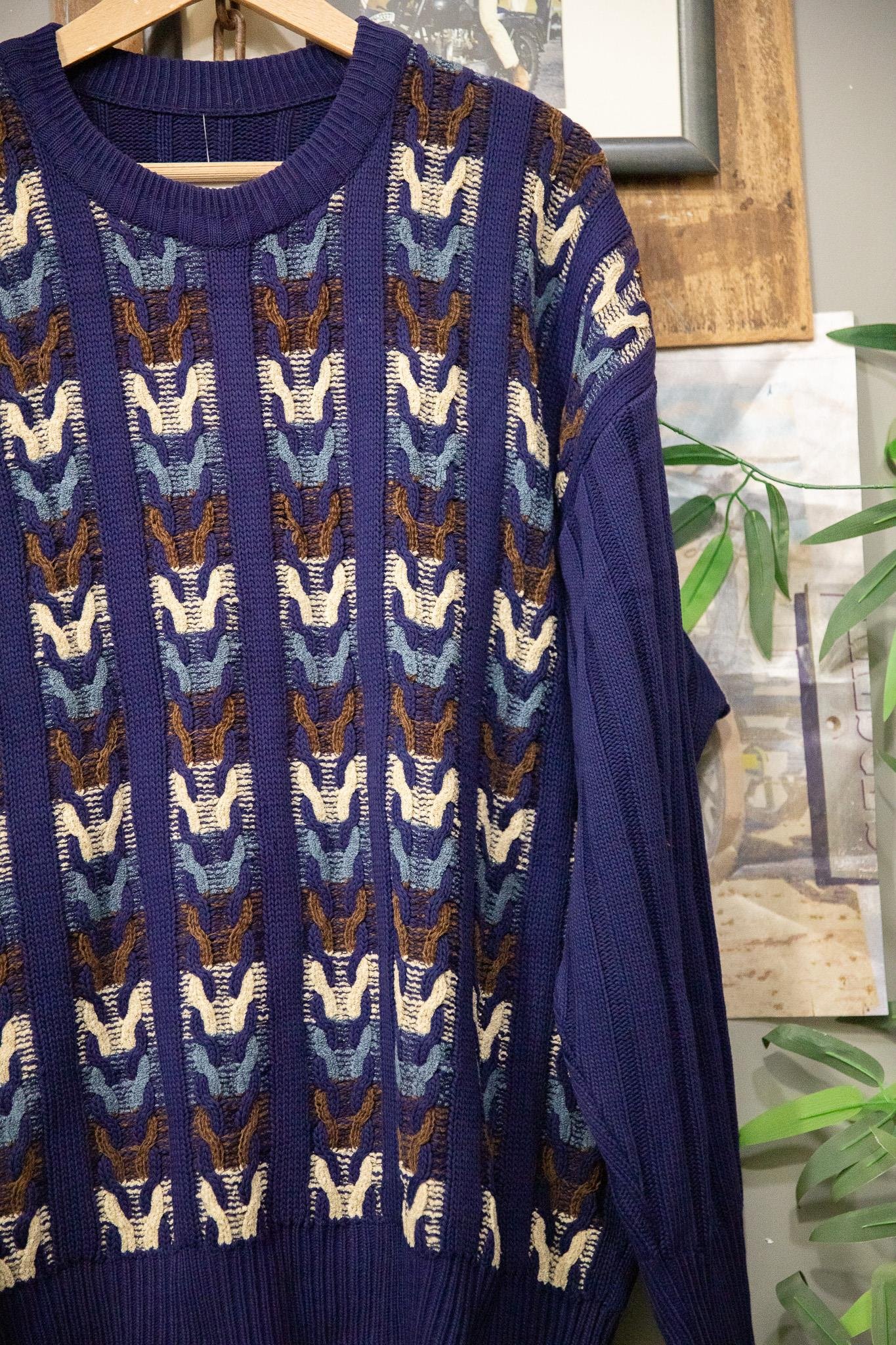 90's Lacivert Oversize Kazak