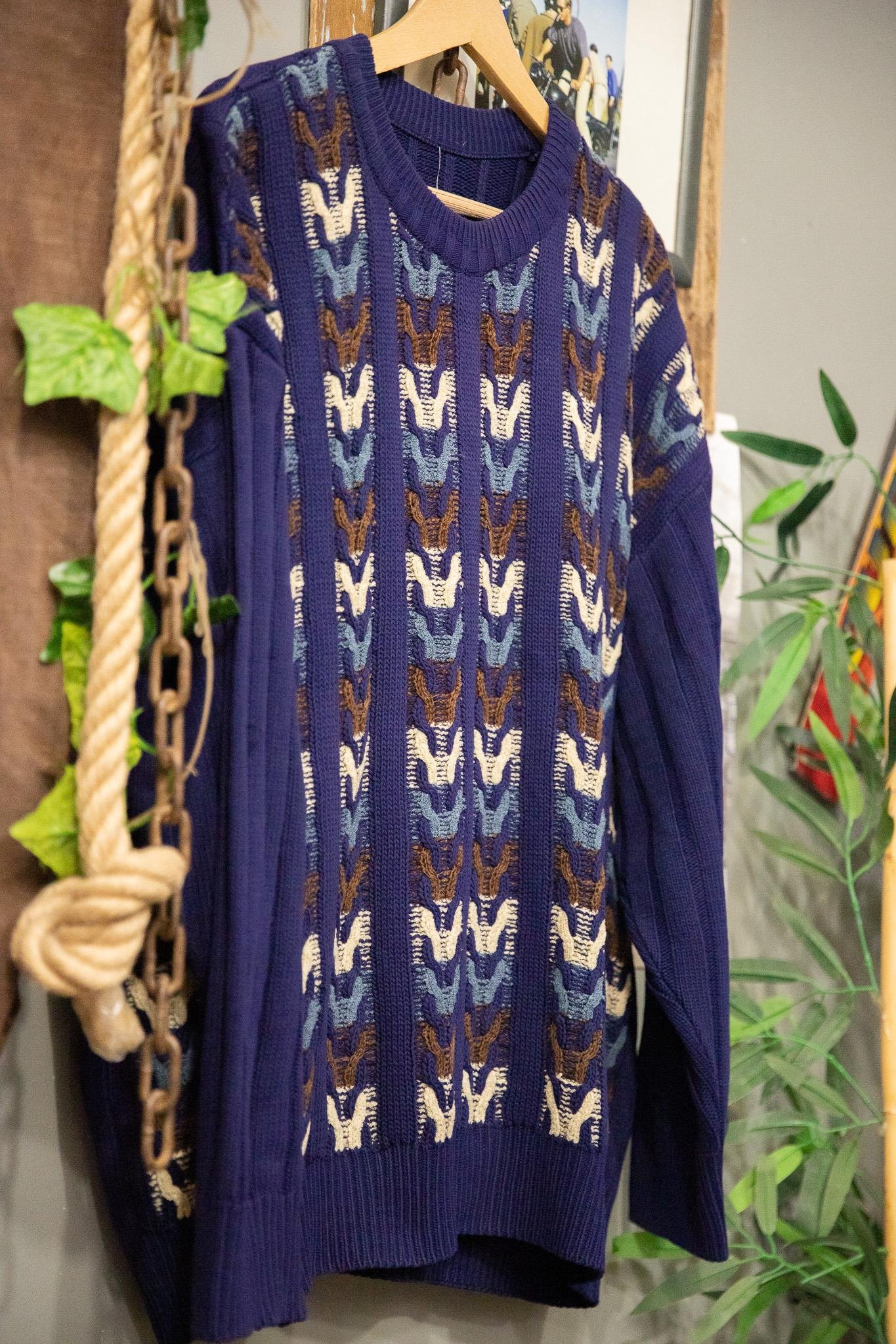 90's Lacivert Oversize Kazak