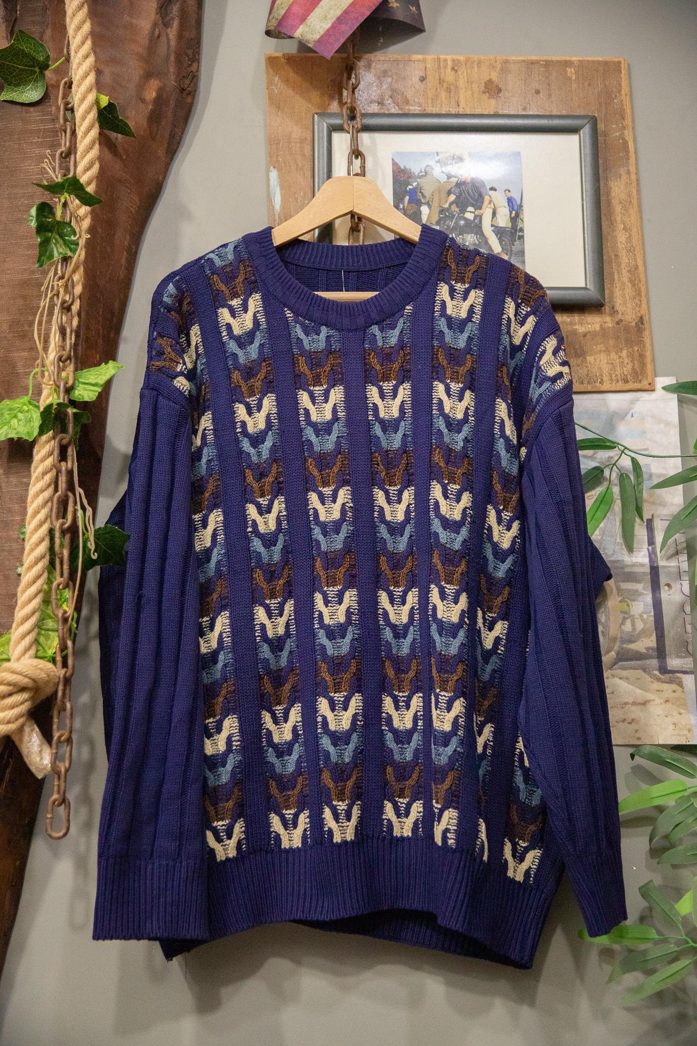 90's Lacivert Oversize Kazak