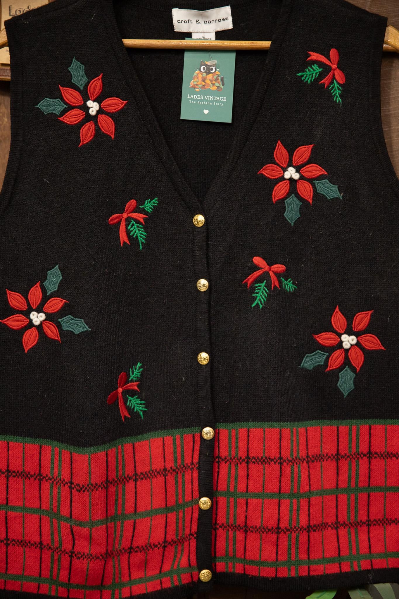 90's Nakışlı Wool Yelek